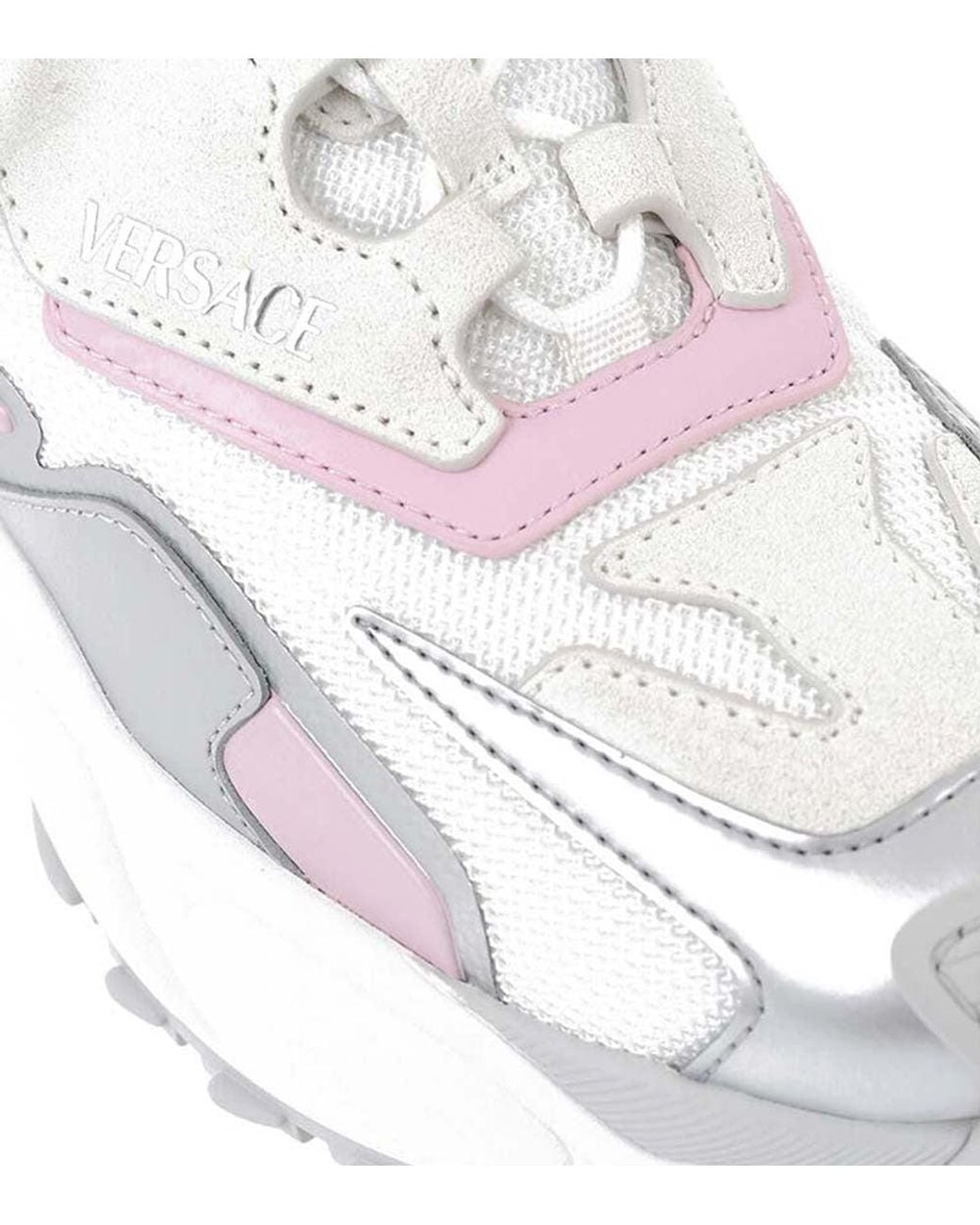 Versace White Color Block Sneakers