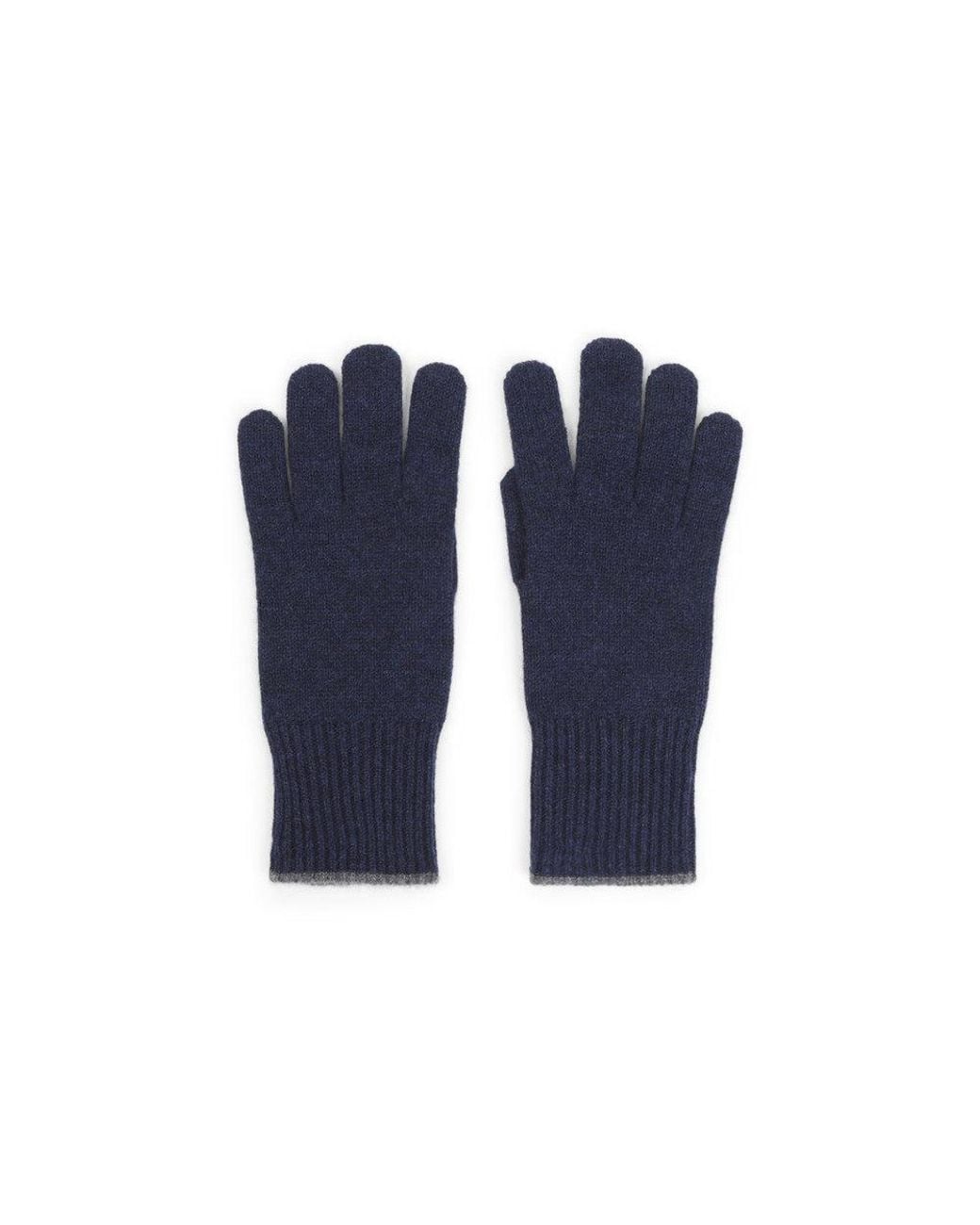 Brunello Cucinelli Blue Solid Gloves for men