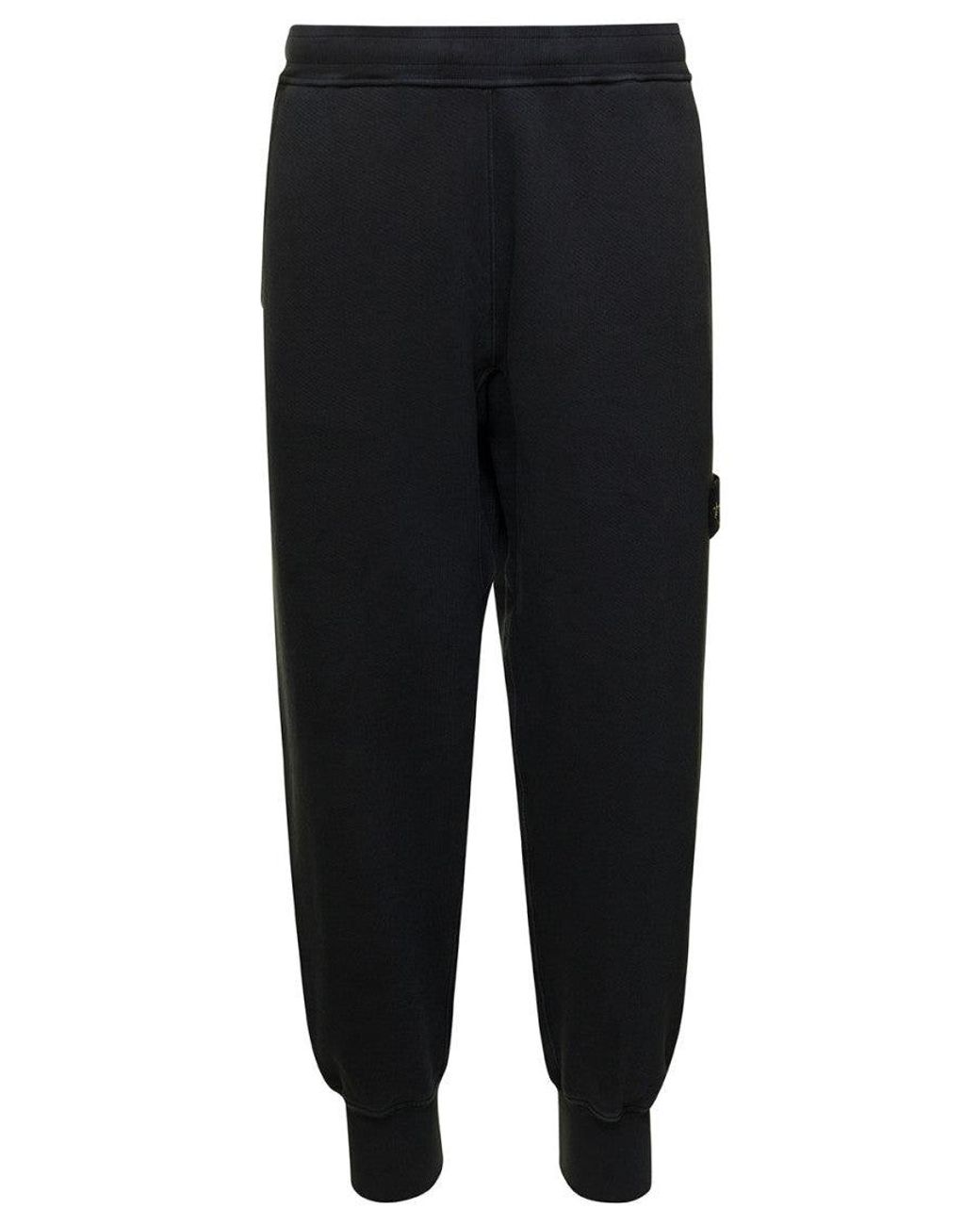 Stone Island Black Cotton Joggers for men
