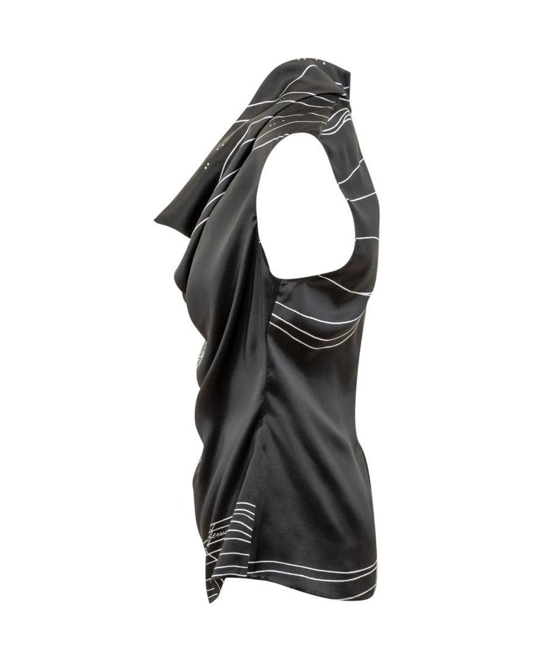 Ferragamo Black Elegant Silken Shirt