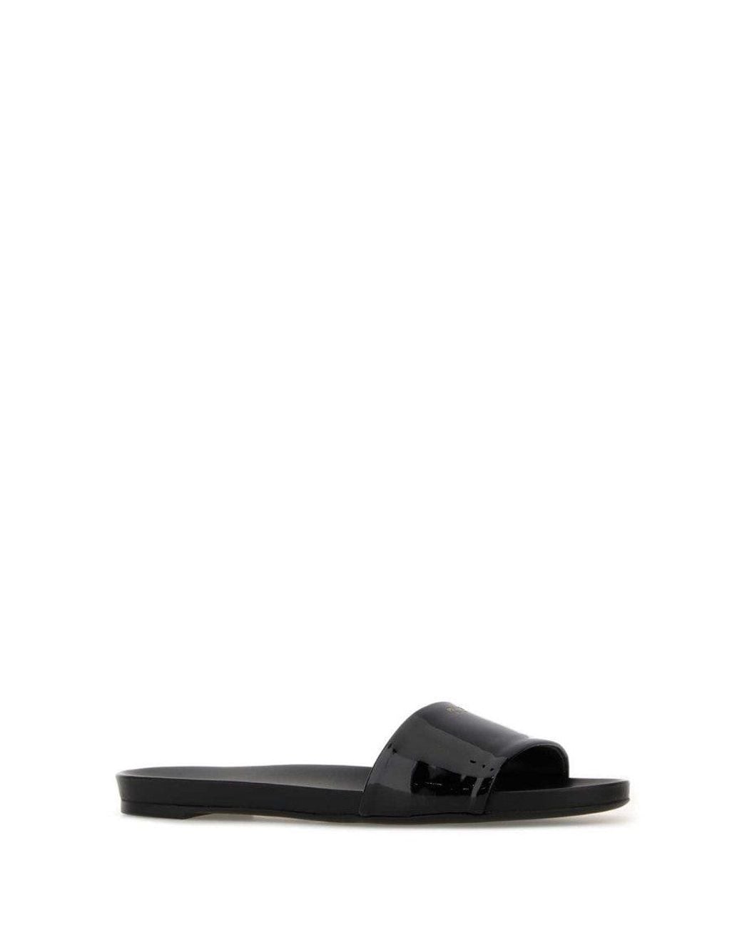 Prada Black Solid Ciabatte Slides