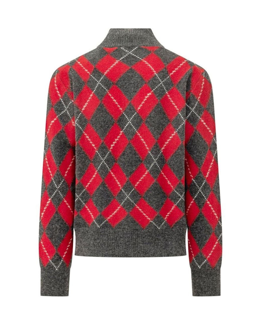 AMI Red Mock Collar Sweater for men