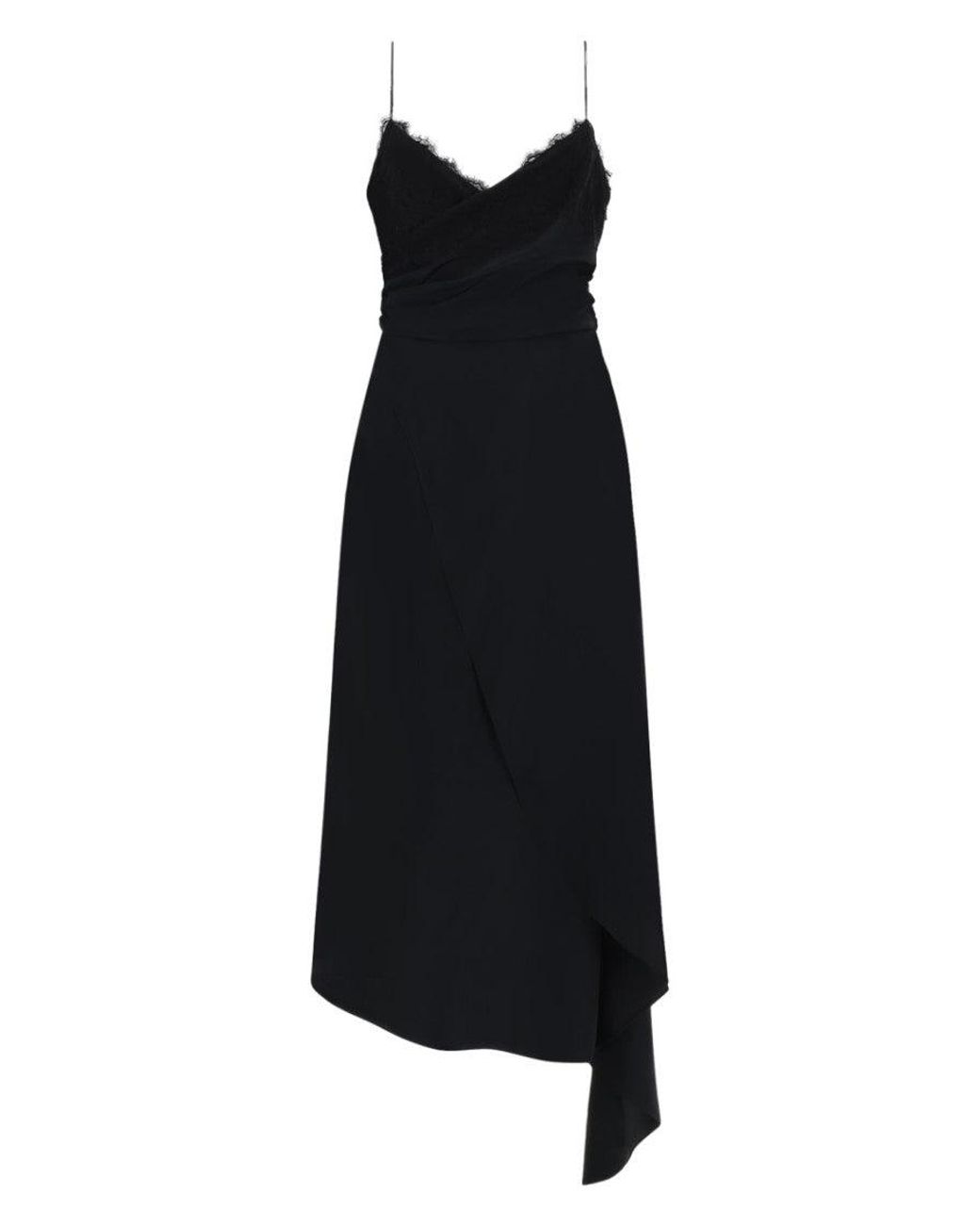 Moschino Black Midi Dress With Lace Acetate