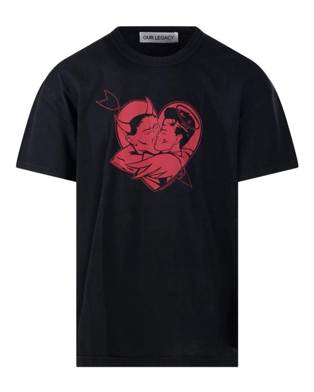 Our Legacy Black Organic Cotton Graphic T-Shirt For for men