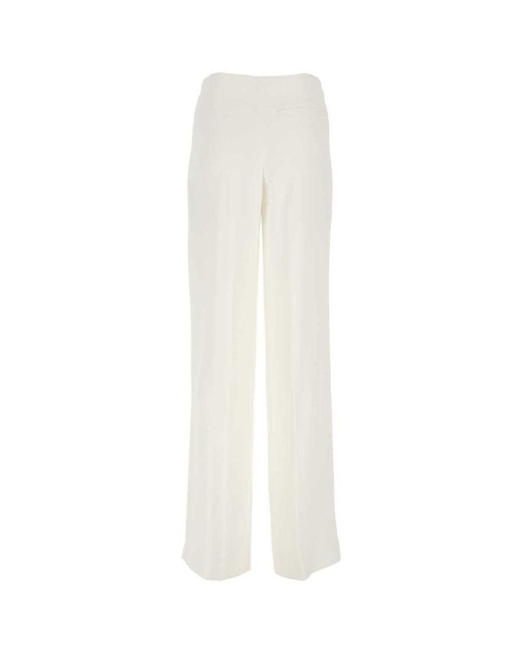 Stella McCartney White Stretch Crepe Wide-Leg Pant
