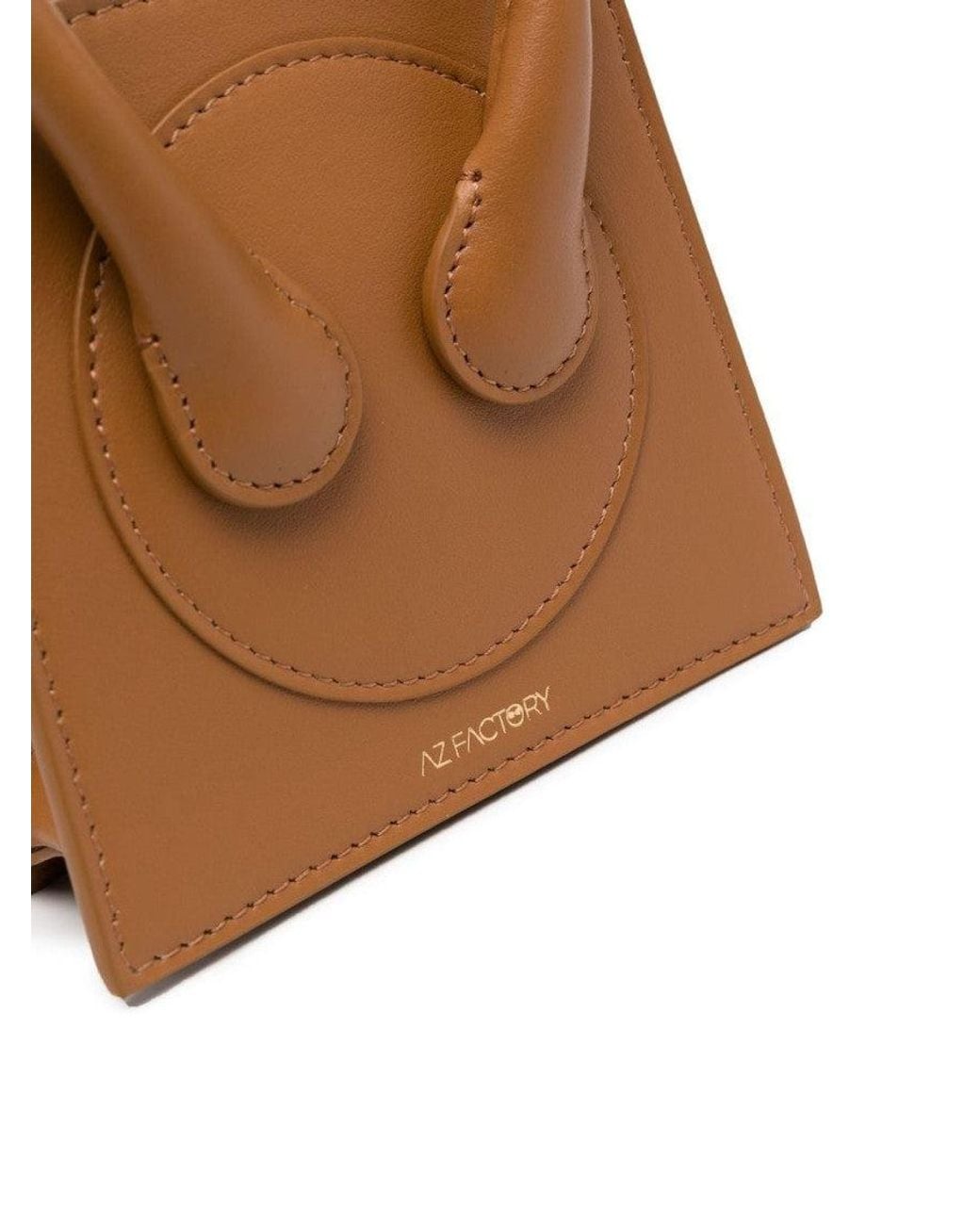 AZ FACTORY Brown Leather Micro Crossbody Bag