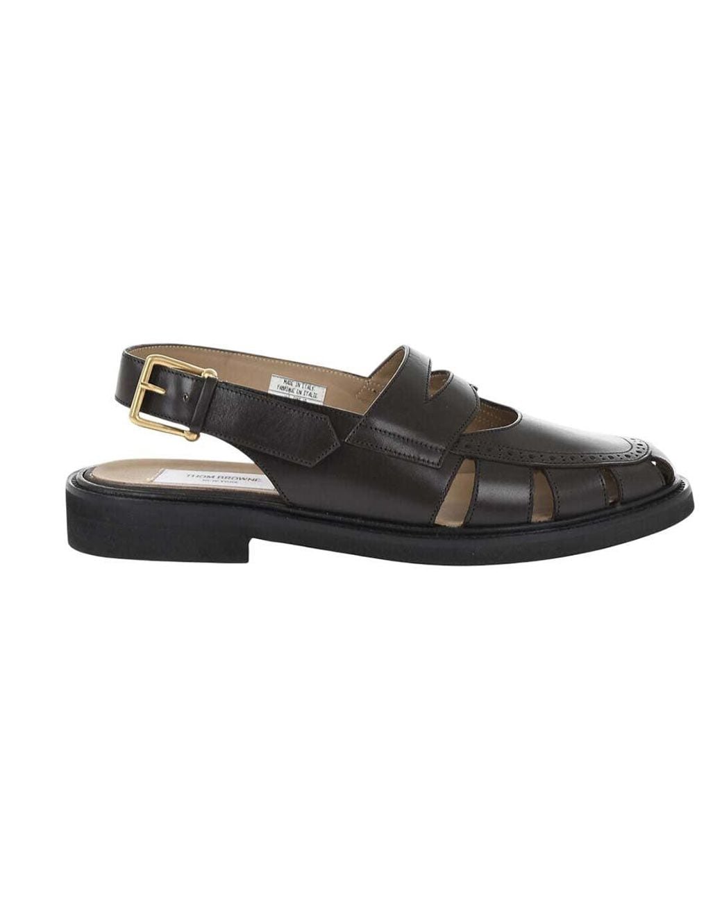 Thom Browne Black Woven Fisherman Sandals for men
