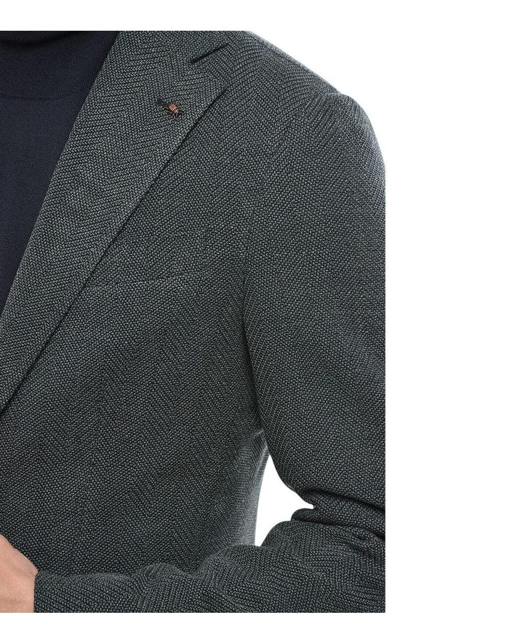 Corneliani Black Notched Lapel Blazer for men
