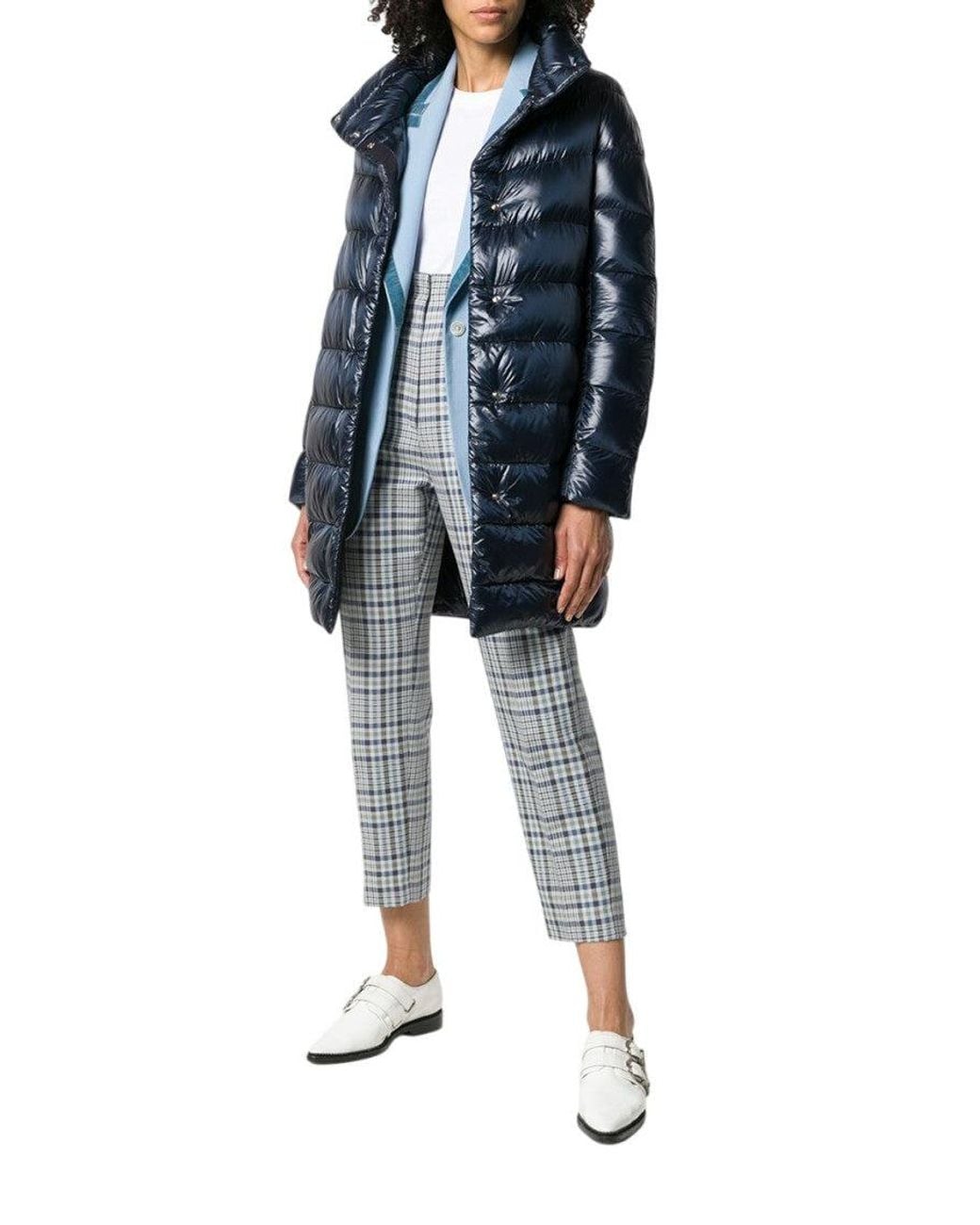 Herno Blue Dark Quilted Hood Jacket