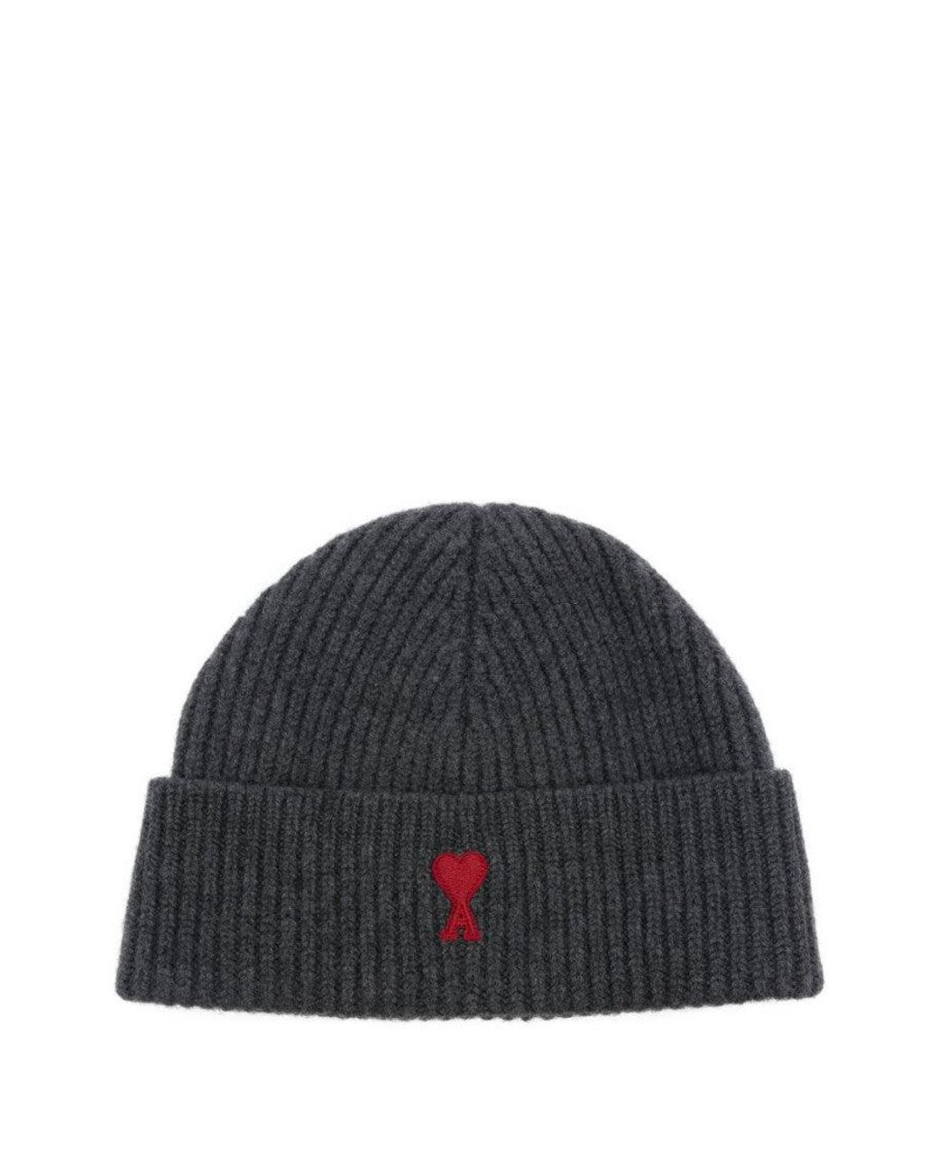 AMI Blue Ami De Coeur Wool Beanie