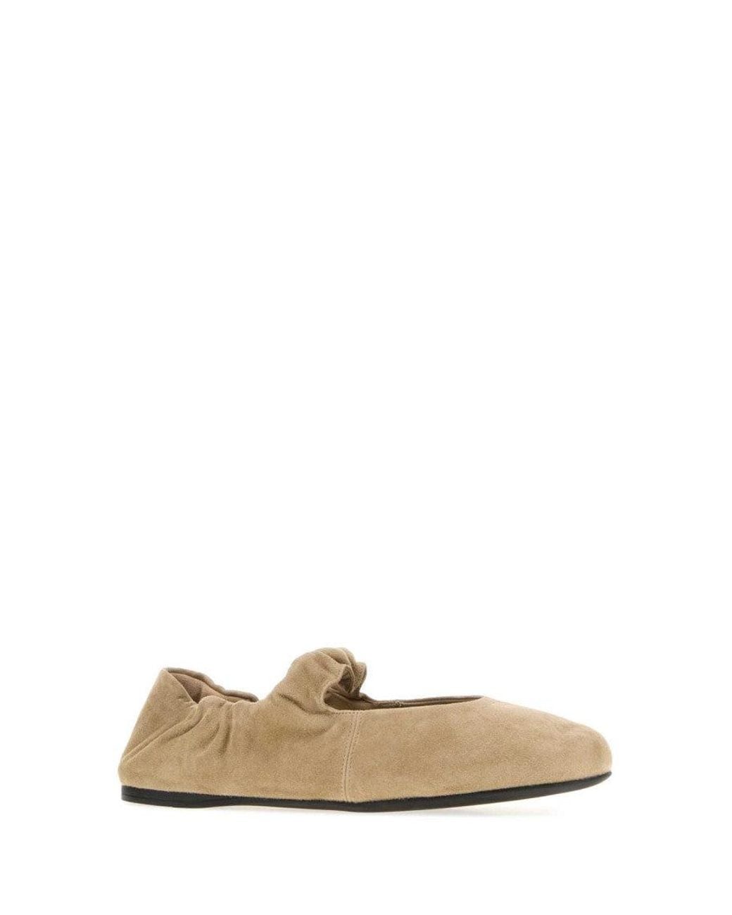 Miu Miu White Slip On Ballet Flats