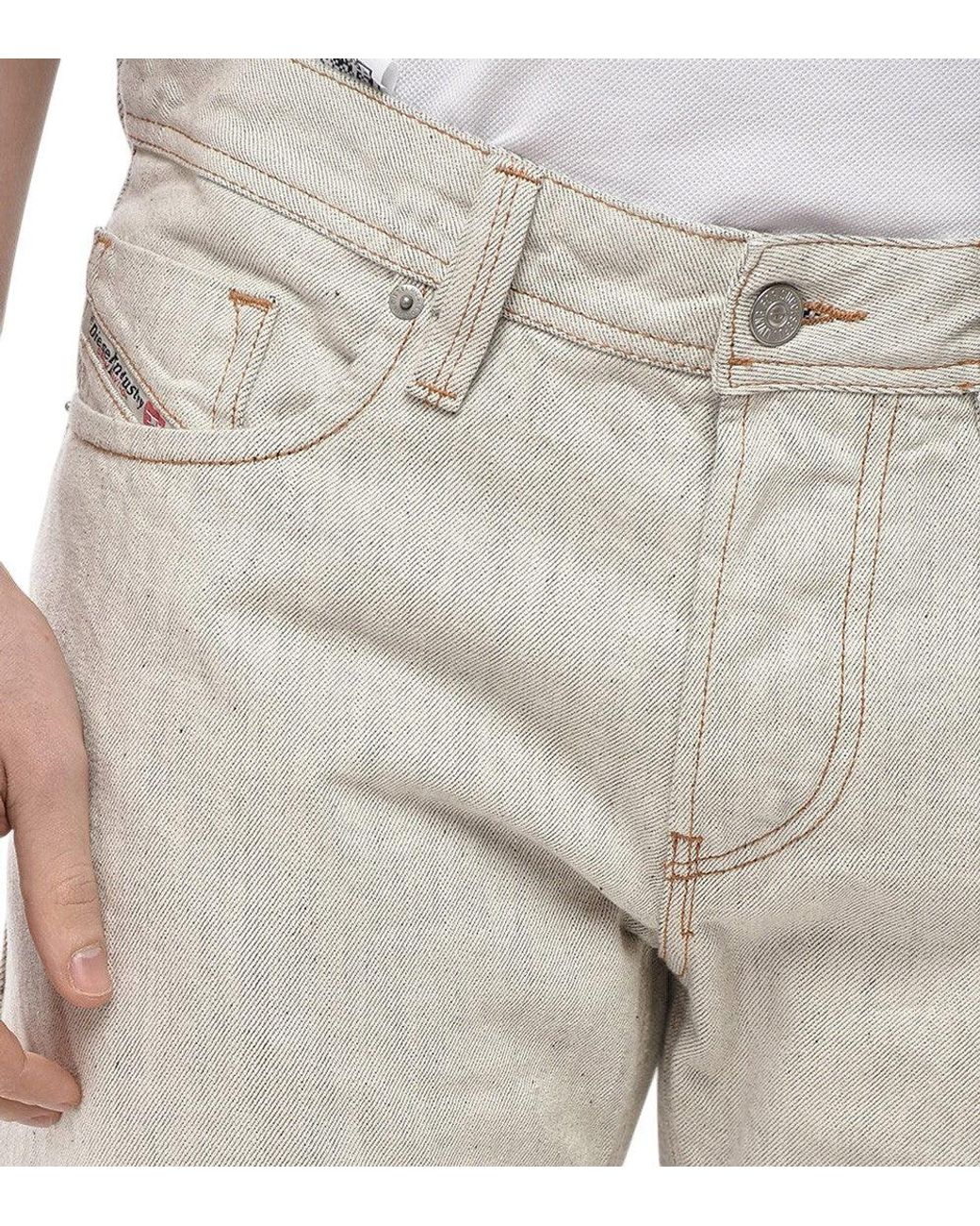 DIESEL Gray Straight Mid Rise Jeans for men