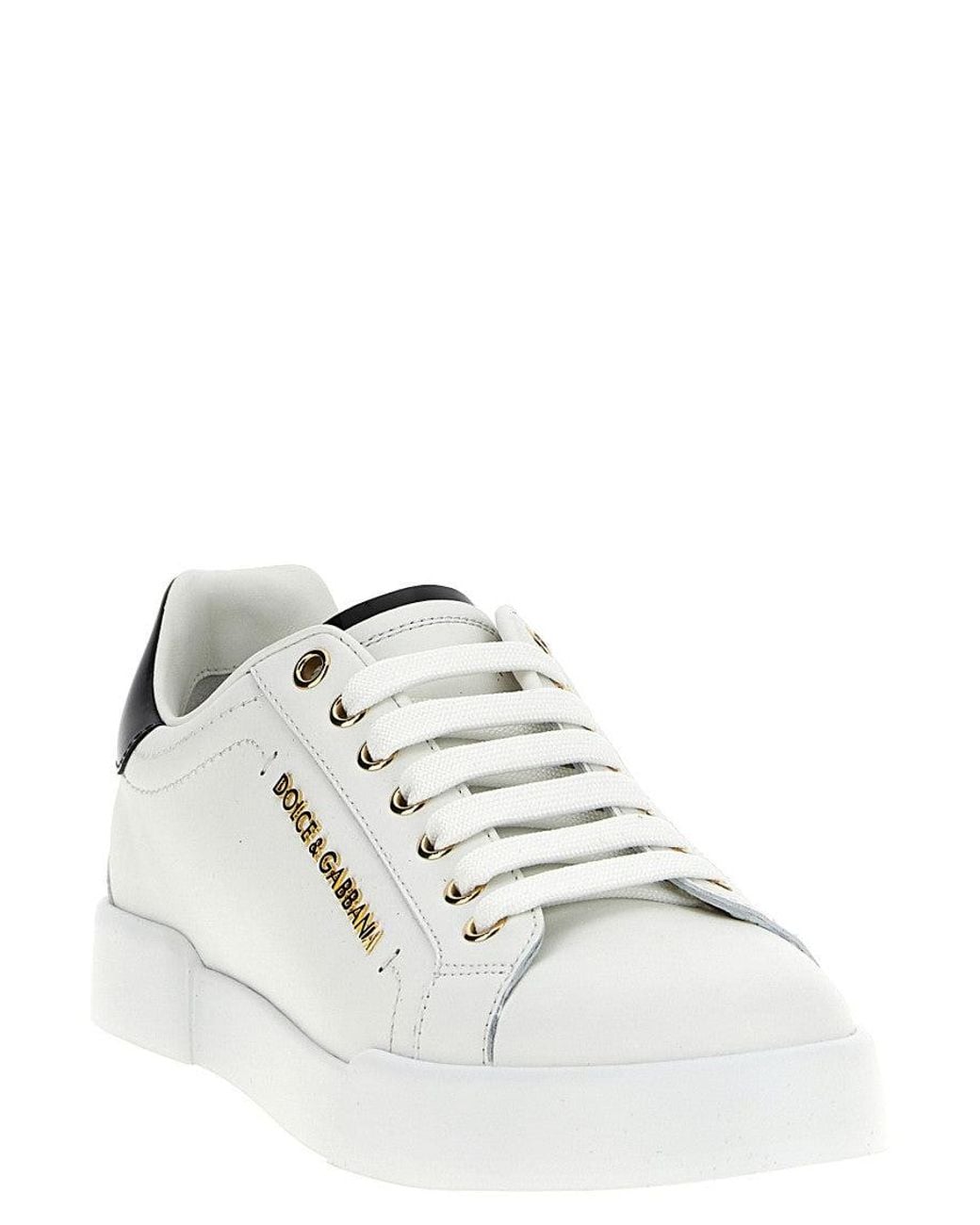Dolce & Gabbana White Lace Up Sneakers