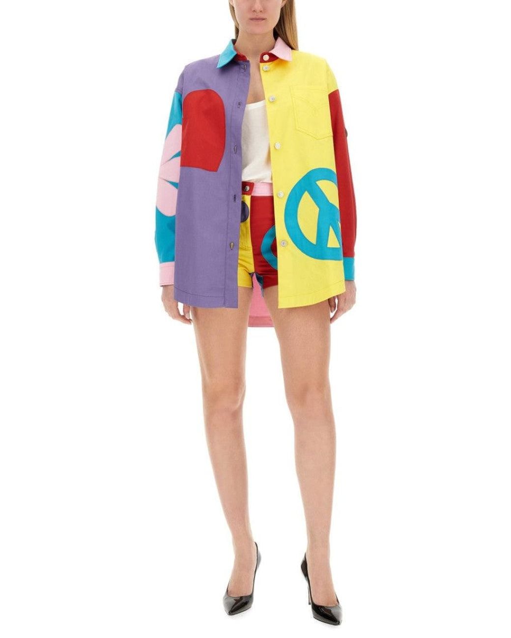 Moschino Blue Oversized Graphic Shirt
