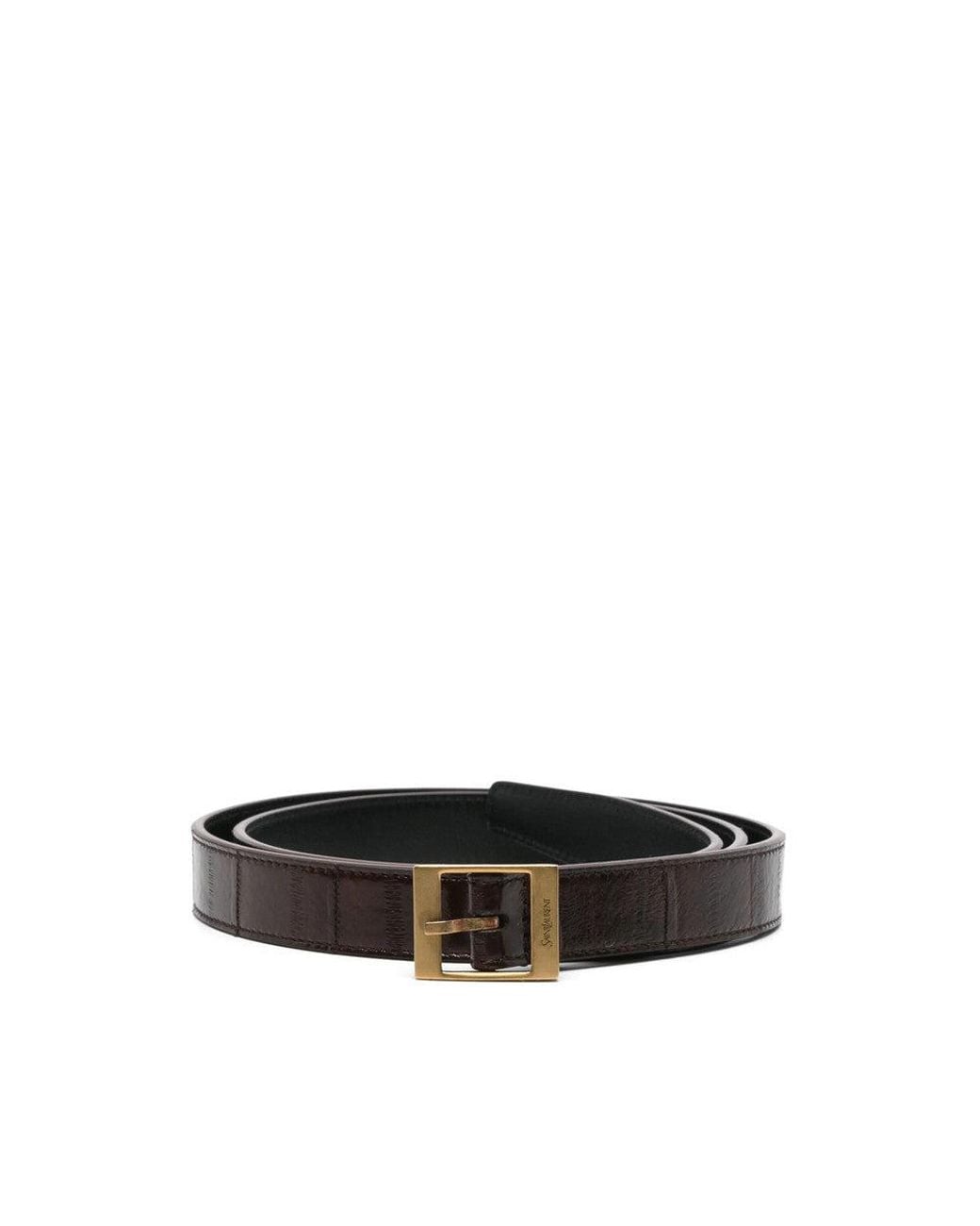 Saint Laurent Black Logo Buckle Belt