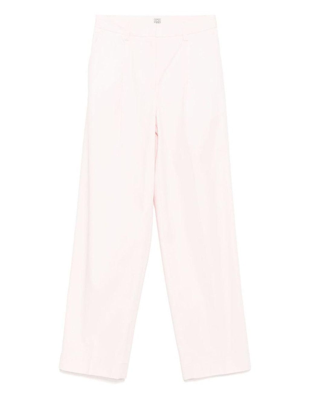 Totême White Slanted Pocket Pants
