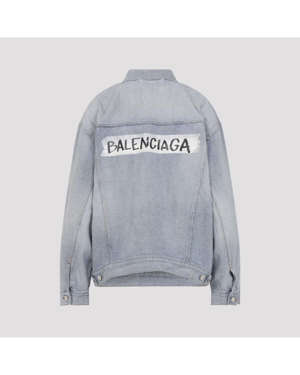 Balenciaga Blue Light Logo Denim Jacket