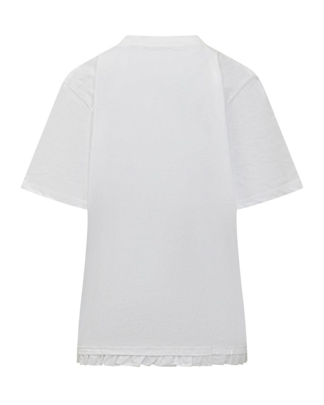 ROTATE BIRGER CHRISTENSEN White Rouche T-Shirt With Ampia Detail
