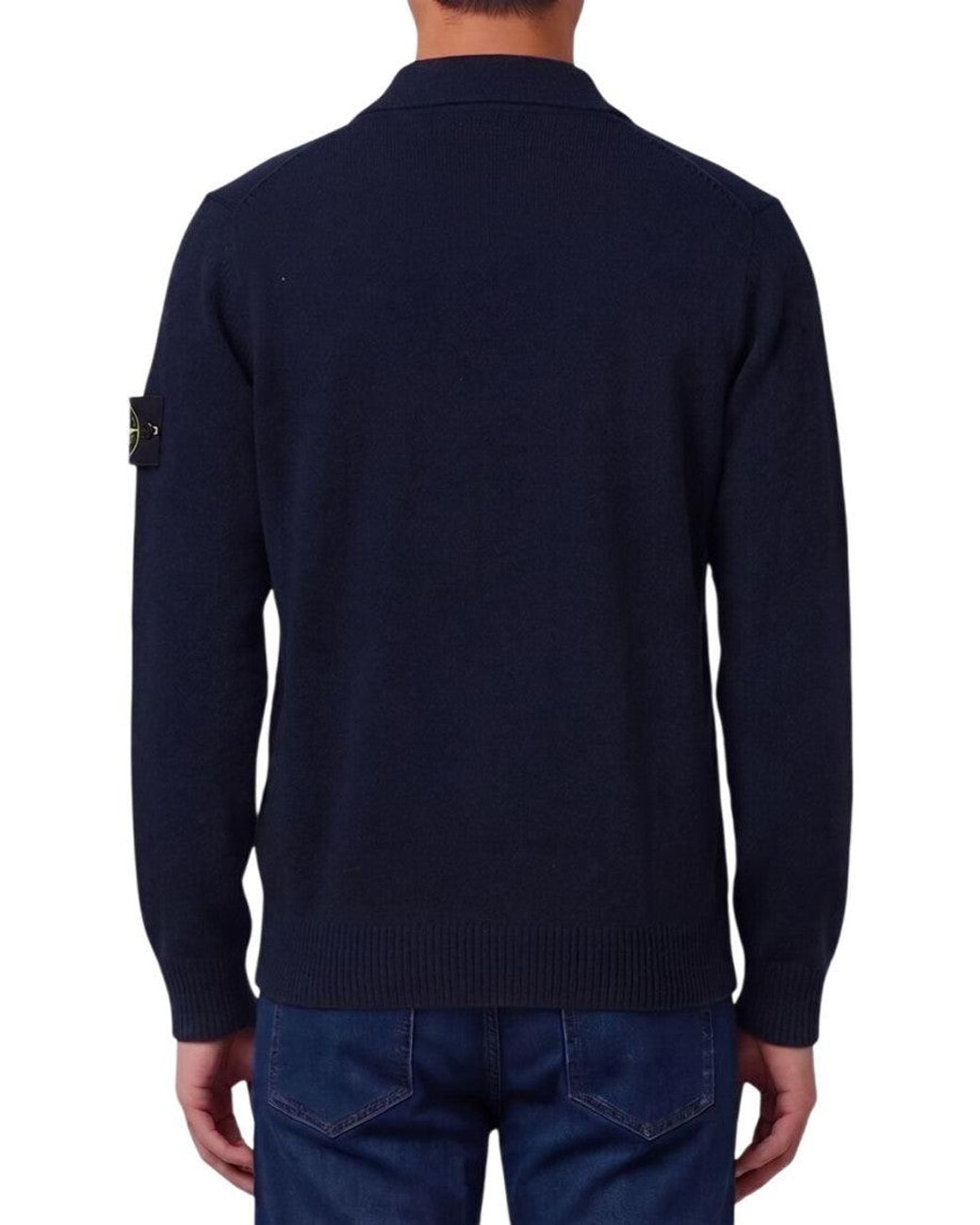 Stone Island Blue Full Sleeves Polo for men