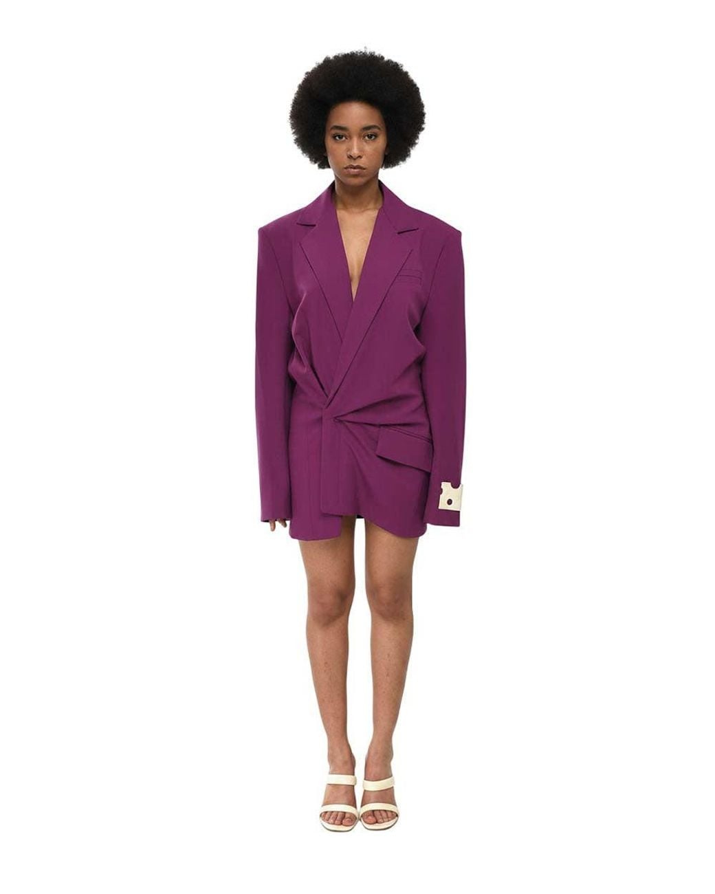 Off-White c/o Virgil Abloh Purple Peaked Lapel Mini Dress