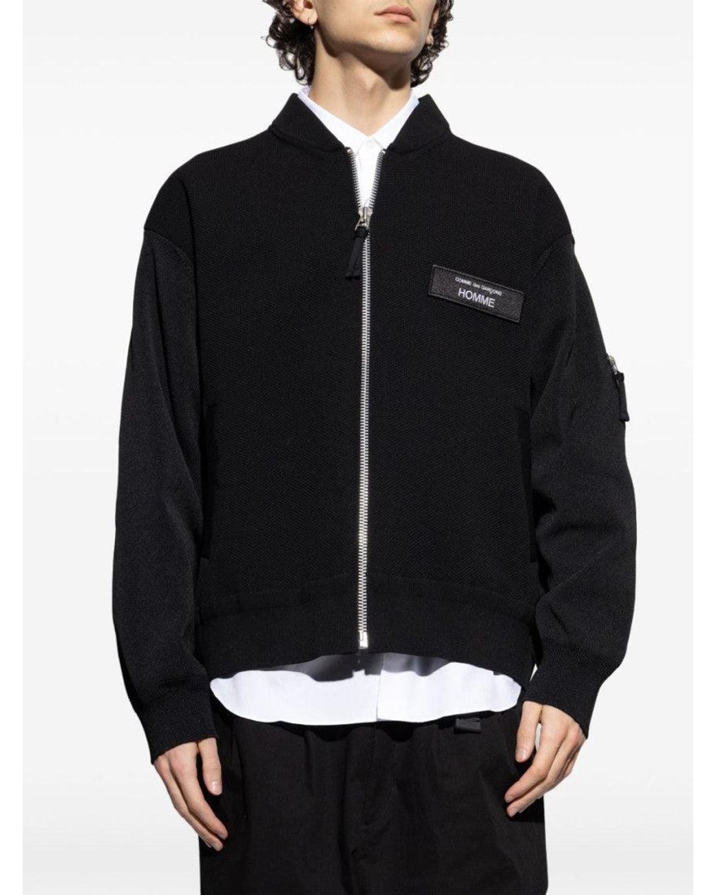 Comme des Garçons Black Front Zip Bomber for men