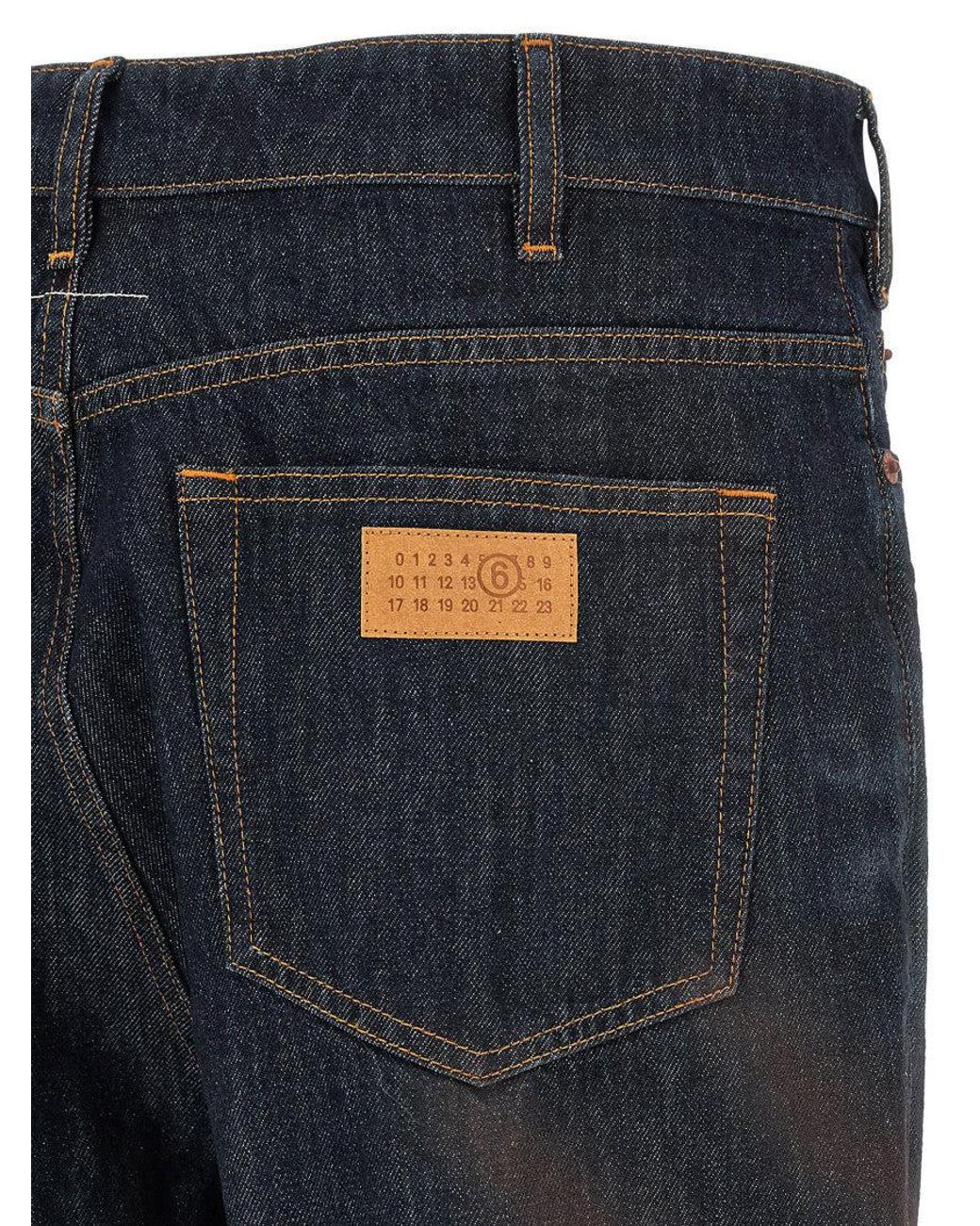 MM6 by Maison Margiela Blue Dark Straight Jeans for men