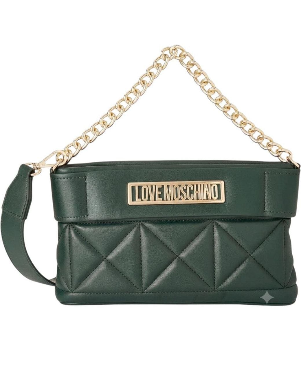 Love Moschino Green Logo Small Crossbody Bag
