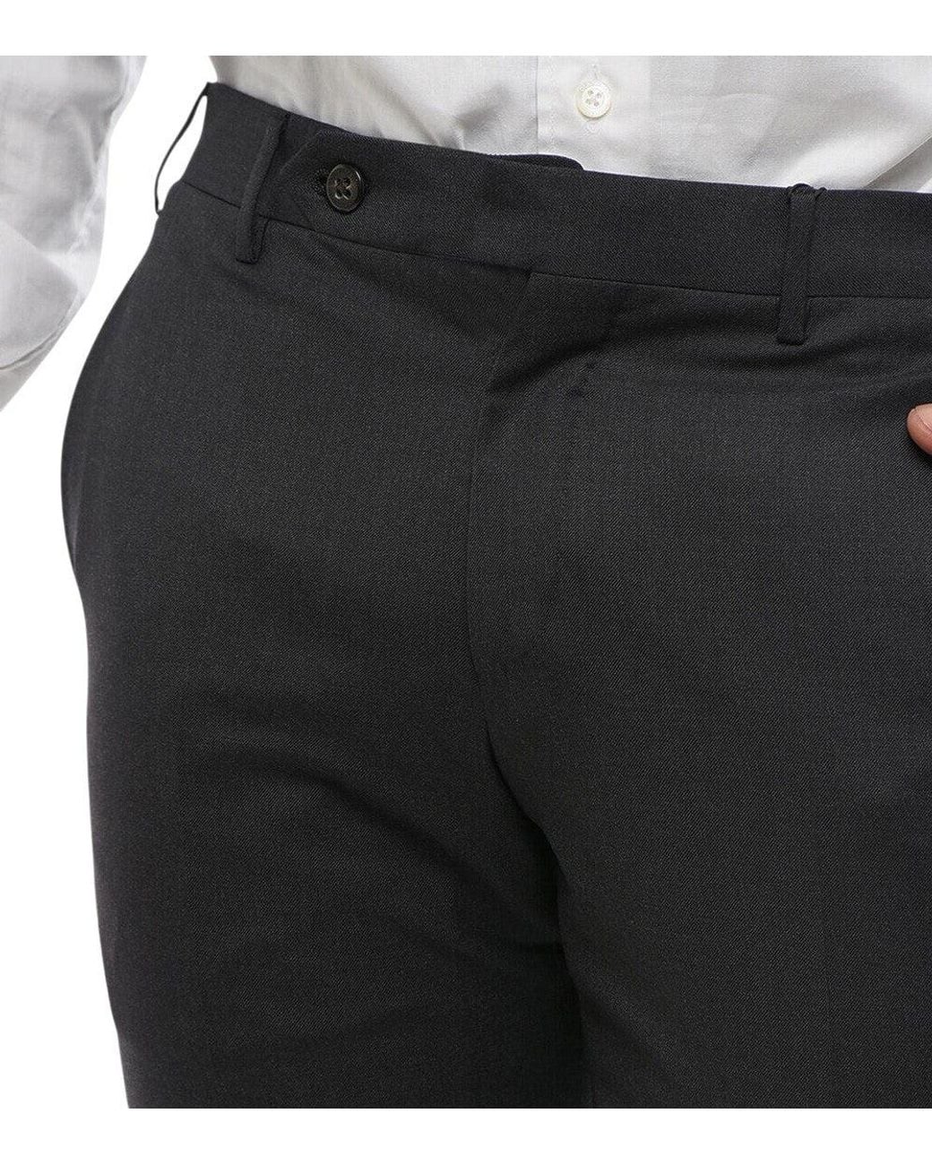 Corneliani Black Charcoal Tailored Pants for men