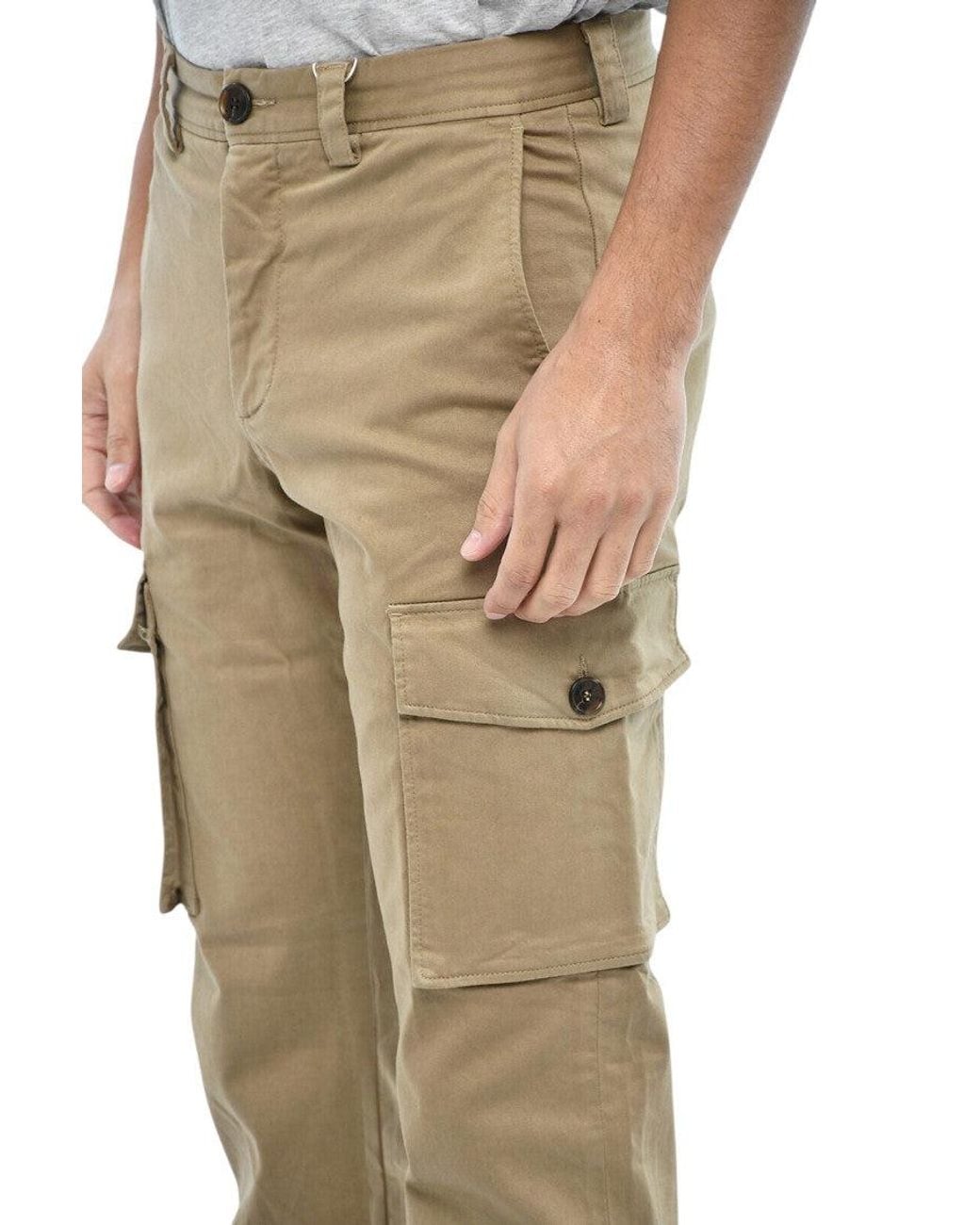 Woolrich Natural Regular Cargo Trousers for men
