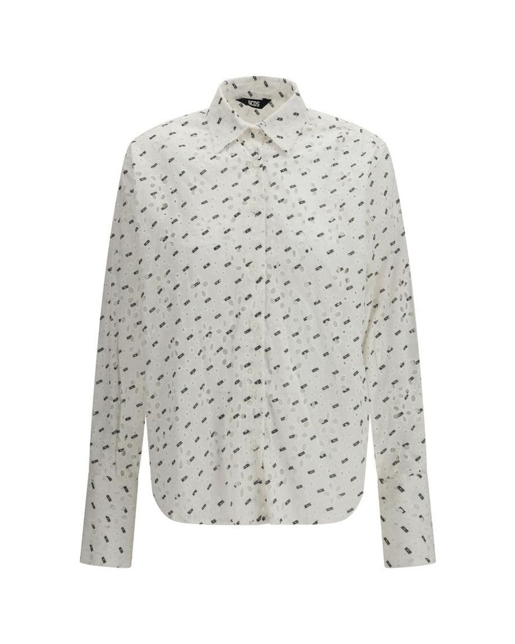 Gcds White Relaxed Logo Shirt