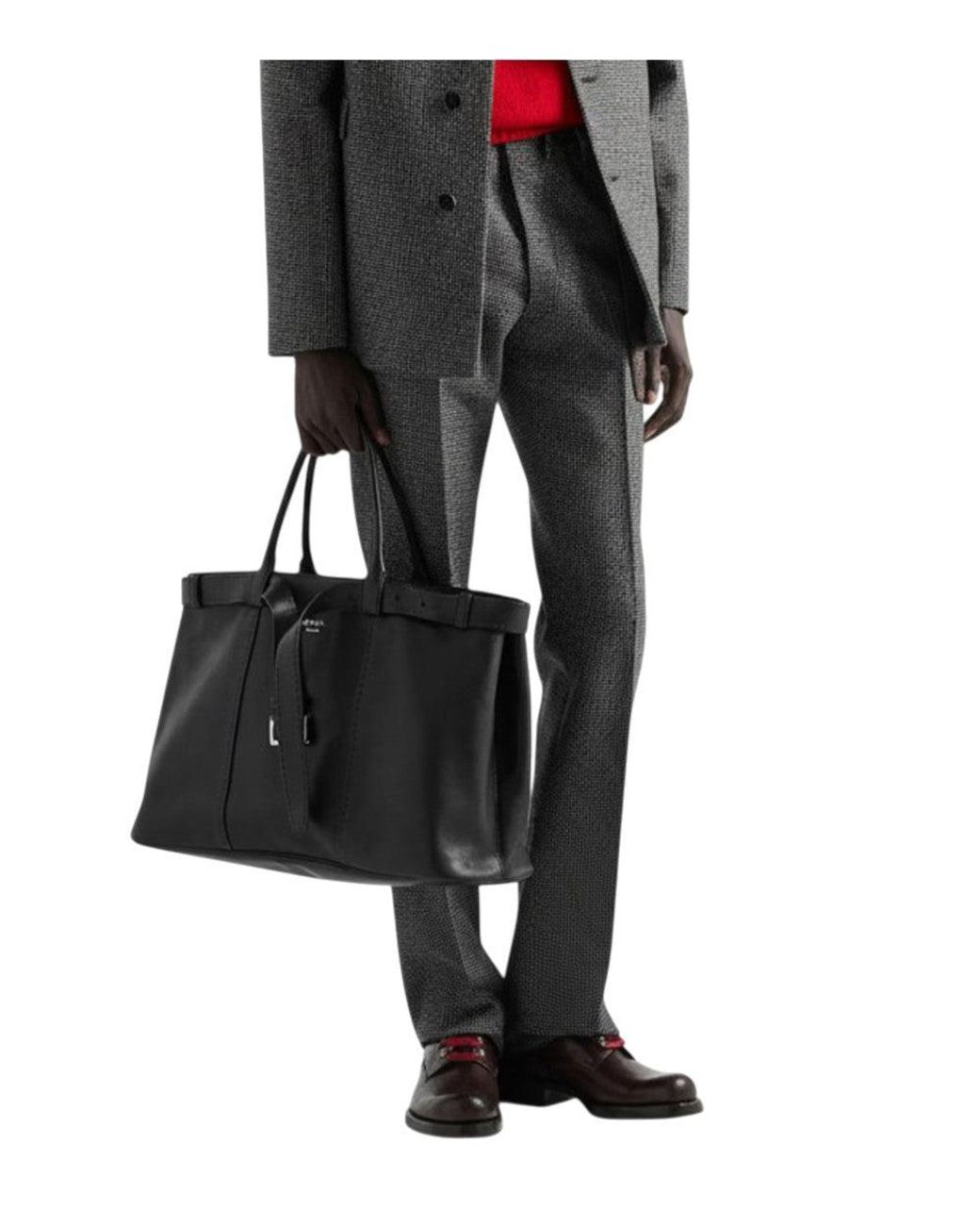 Prada Black Logo Large Tote for men