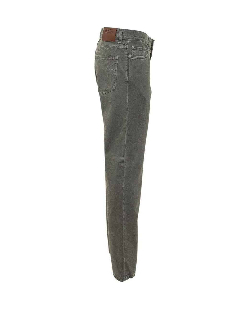 Zegna Gray Regular Mid Rise Jeans for men