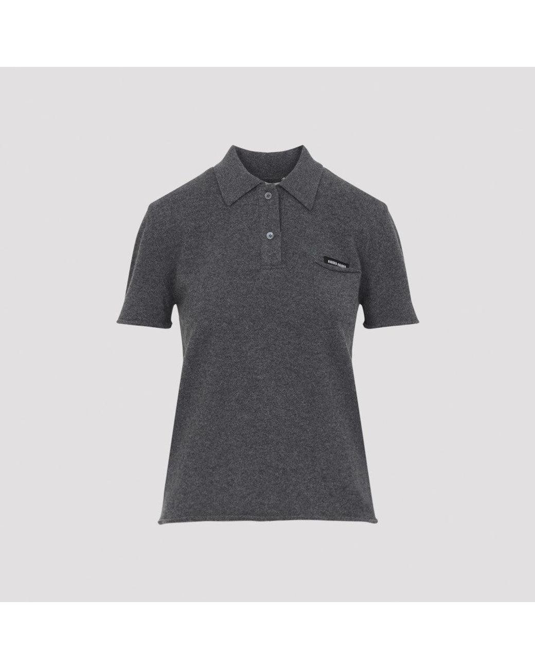 Miu Miu Gray Logo Polo