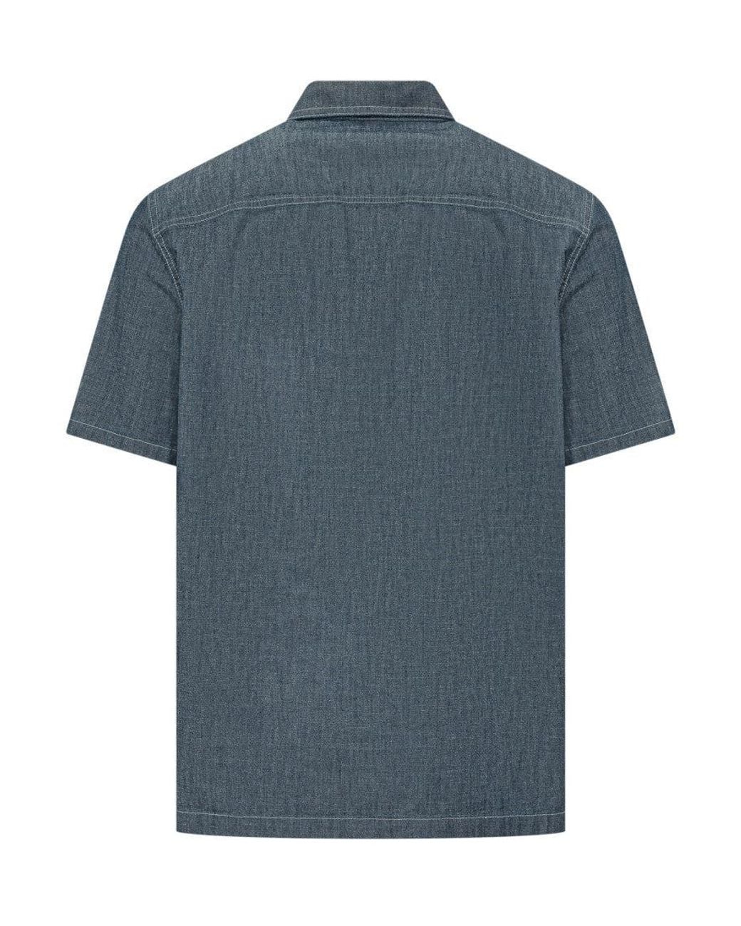Marni Blue Regular Embroidered Shirt for men