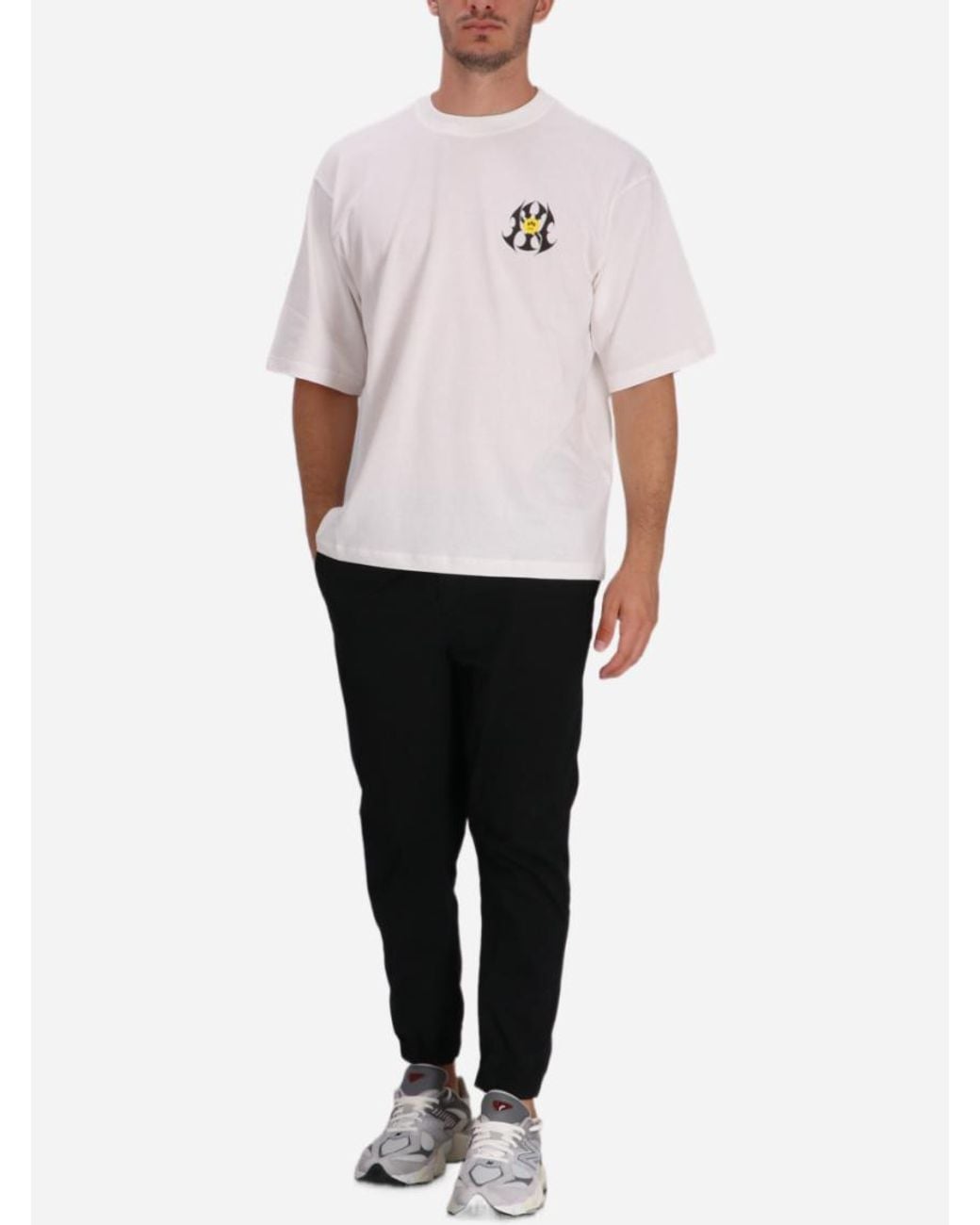 Barrow White Off Crewneck Printed T-Shirt for men