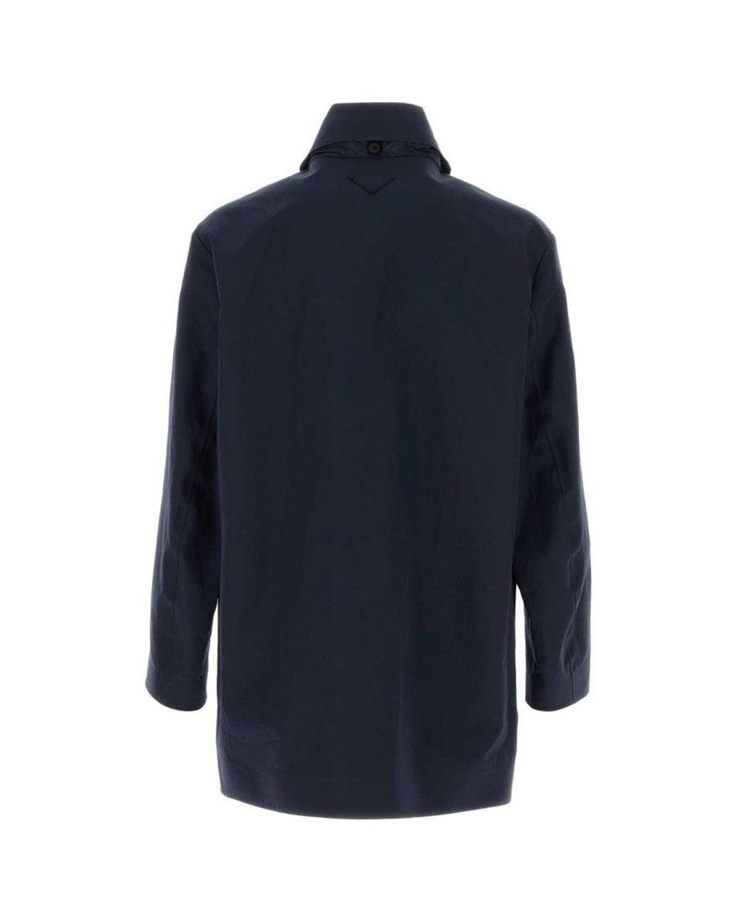 Prada Blue Regular Overcoat for men