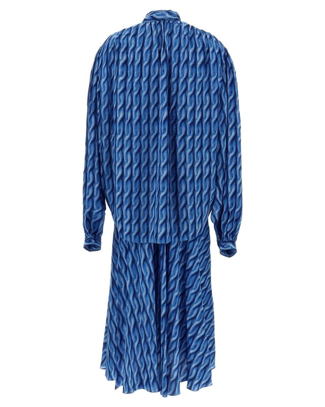 Balenciaga Blue 'Double Sleeve' Dress