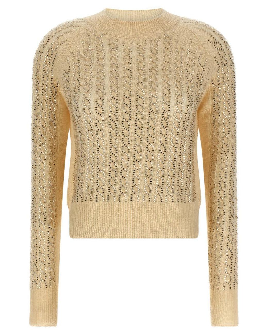 Ermanno Scervino Natural Baguette Studded Sweater