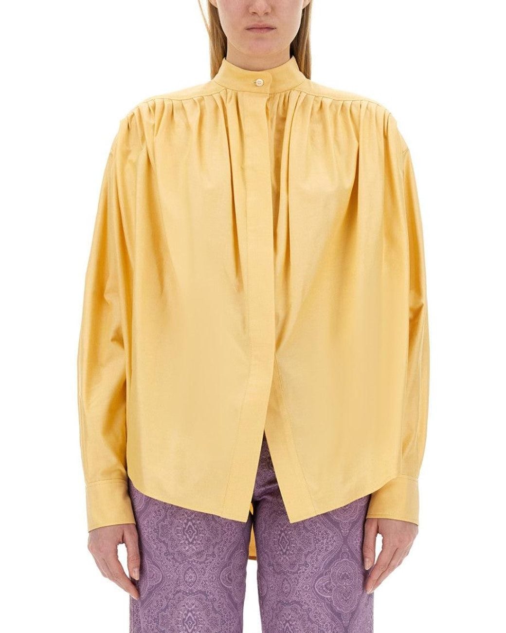 Etro Yellow Regular Solid Shirt
