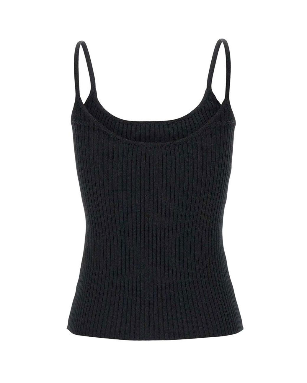 Courreges Black Scoop Neck Top