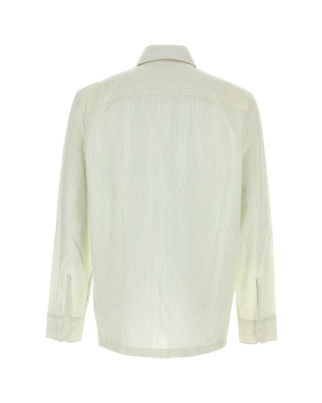 Bottega Veneta White Stripes Shirt for men