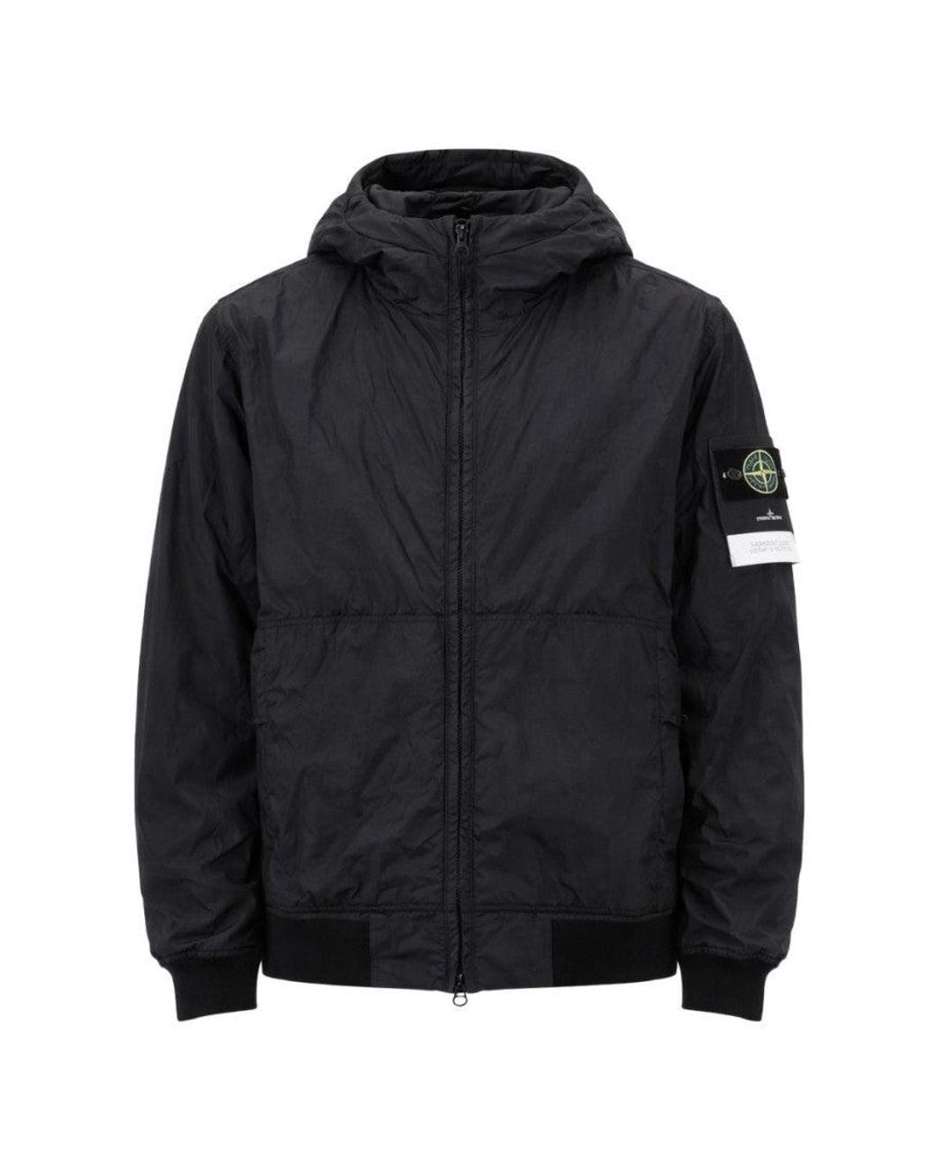 Stone Island Black Regular Hood Jacket for men