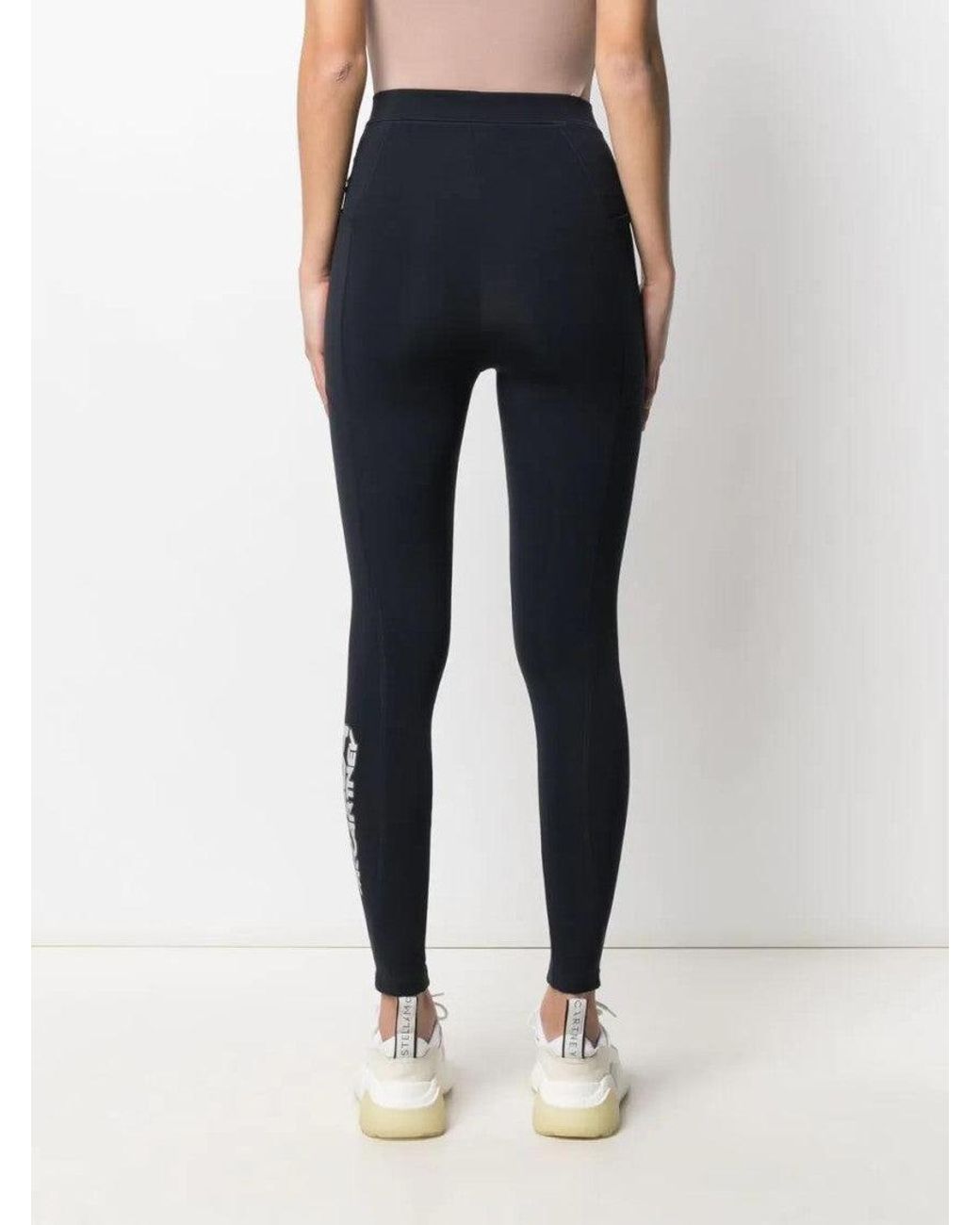 Stella McCartney Blue Dark Logo Print Scuba Leggings