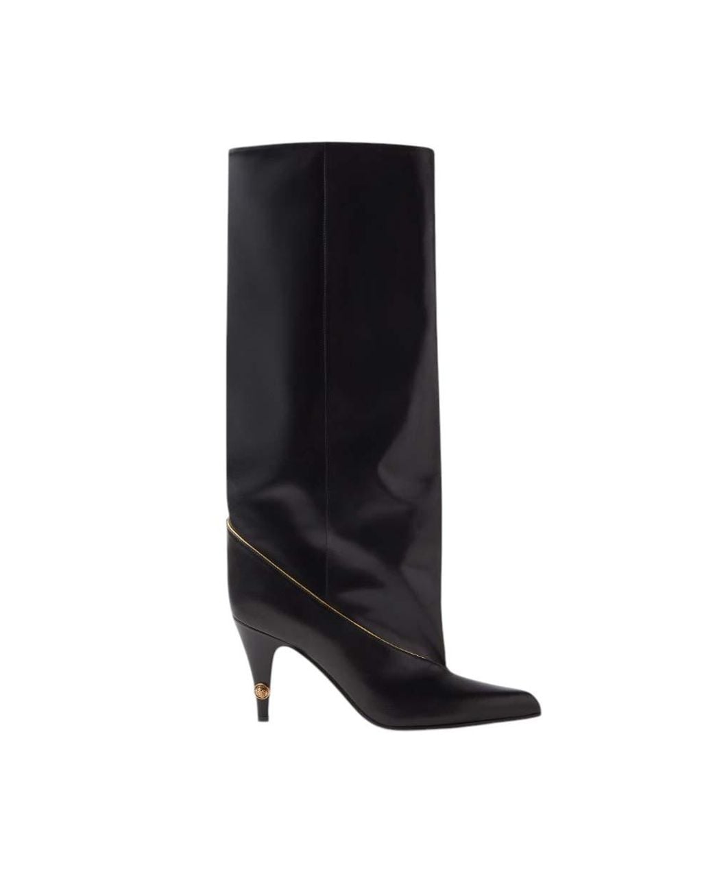 Versace Black Leather Gianni Boots