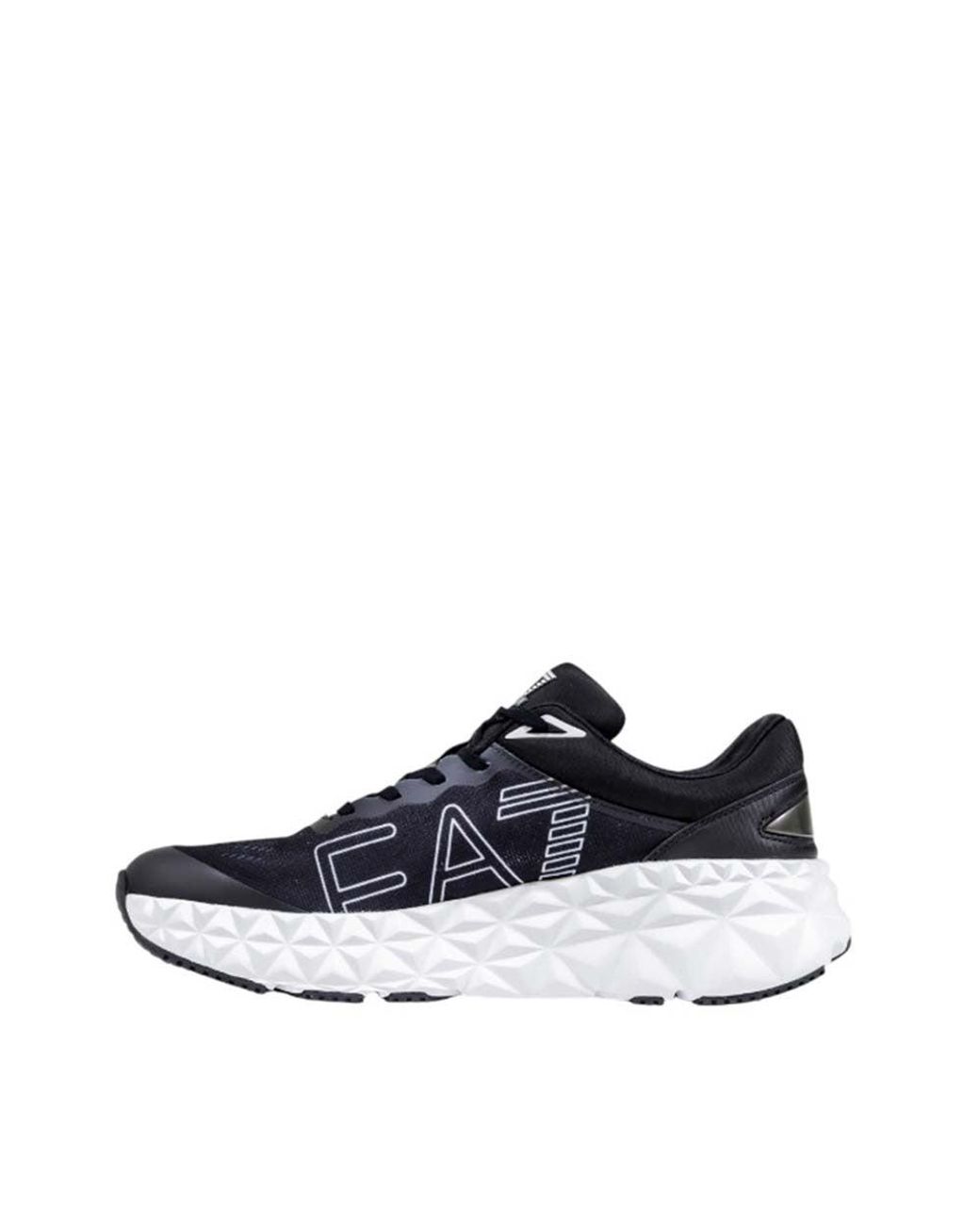 EA7 Blue Black And White Polyester Athletic Sneakers for men