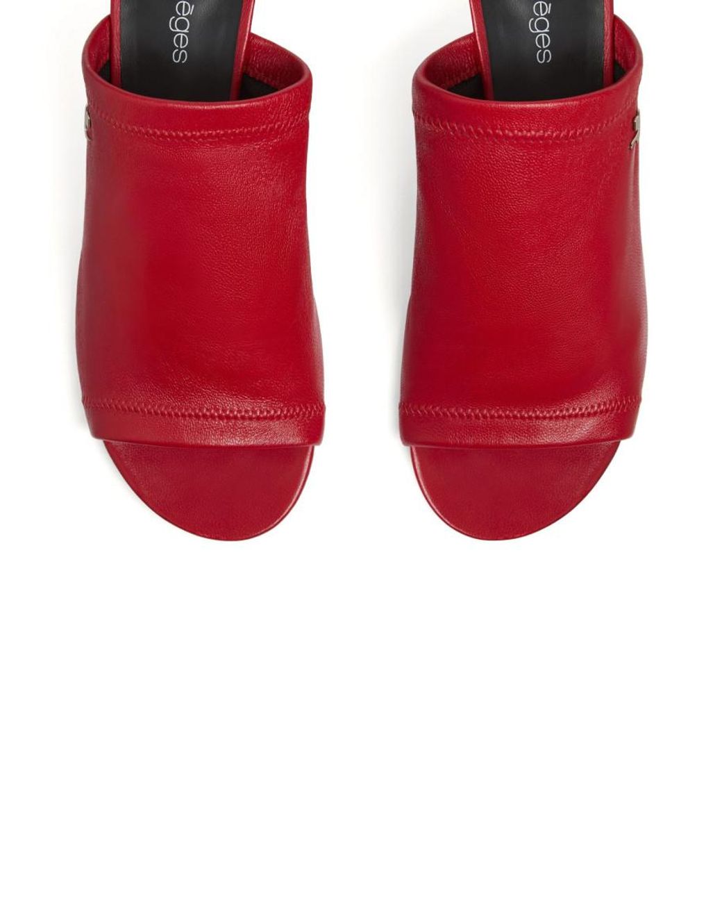 Courreges Red Wet Stretch Mules