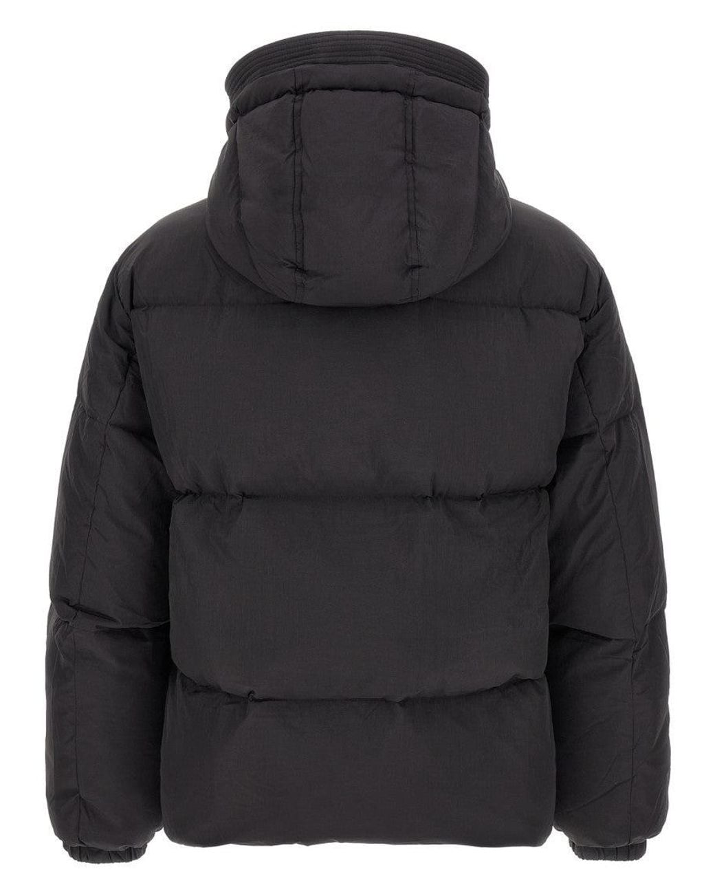 DIESEL Black Quilted Hood Jacket for men
