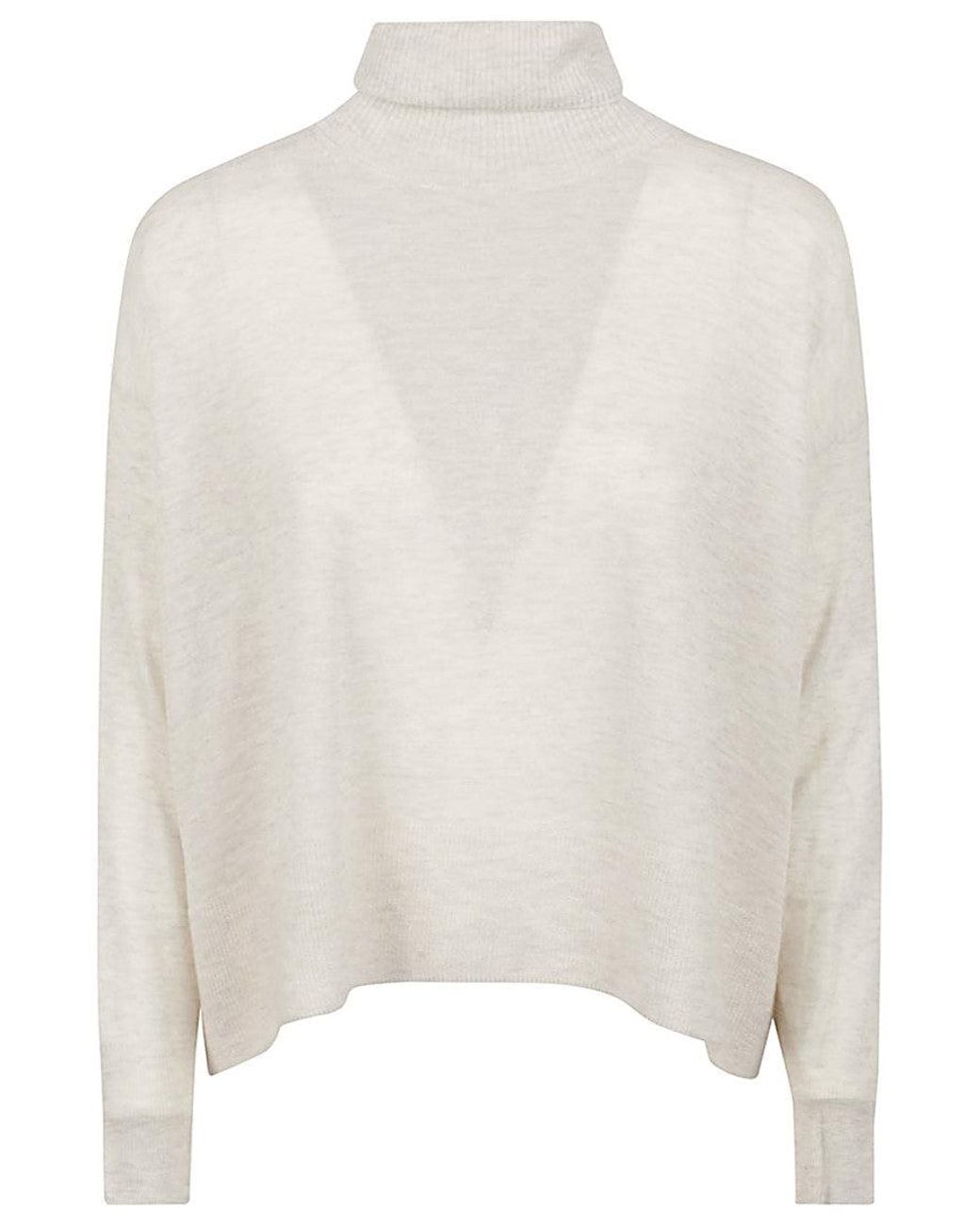 C.t. Plage White Cashmere High-Neck Sweater