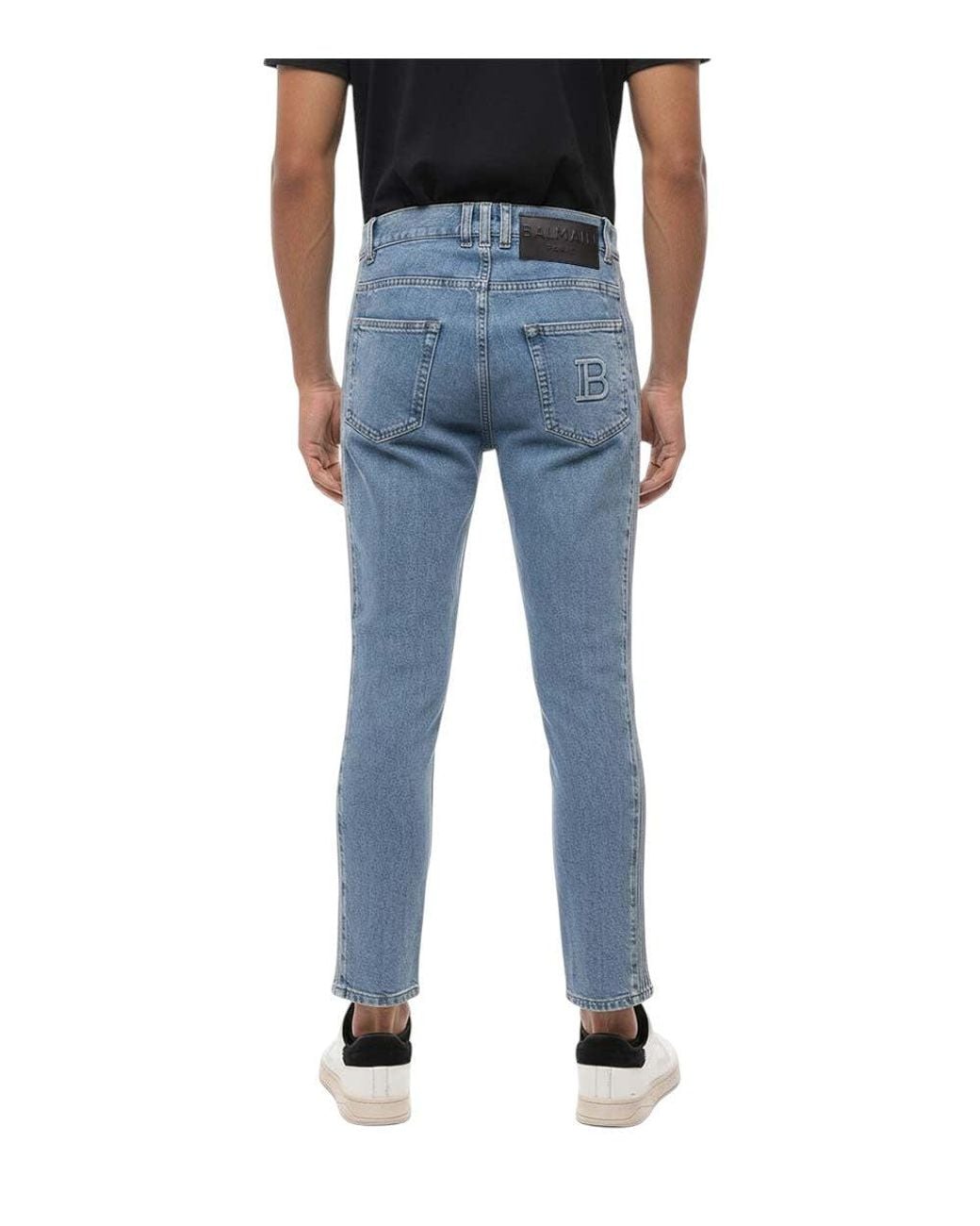 Balmain Blue Mid Rise Jeans for men