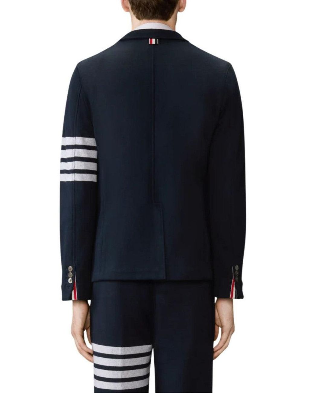 Thom Browne Blue Notched Lapel Blazer for men